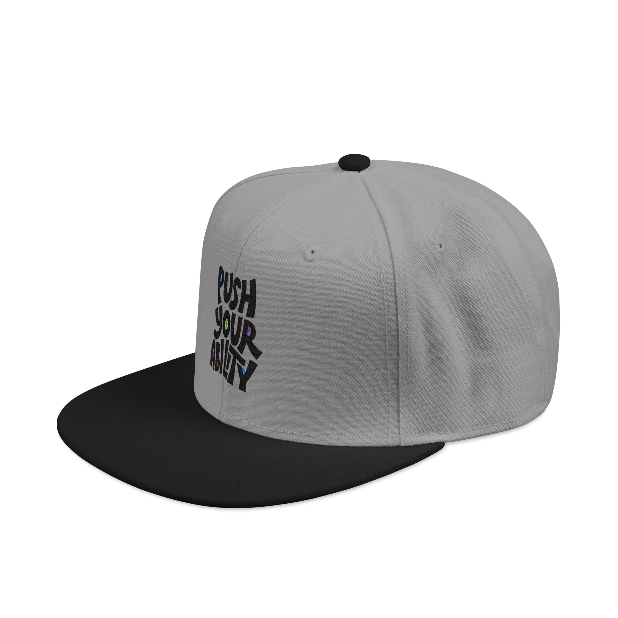 Embroidered ‘Boss Up’ Snapback Hat — Gray/Black Streetwear Cap