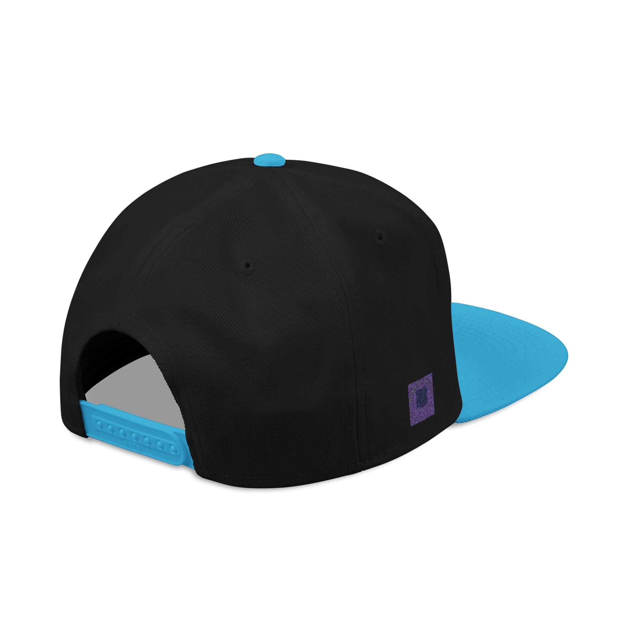 Embroidered Snapback Hat — Bold Yellow 'N' Floral Patch, Purple Side Accent