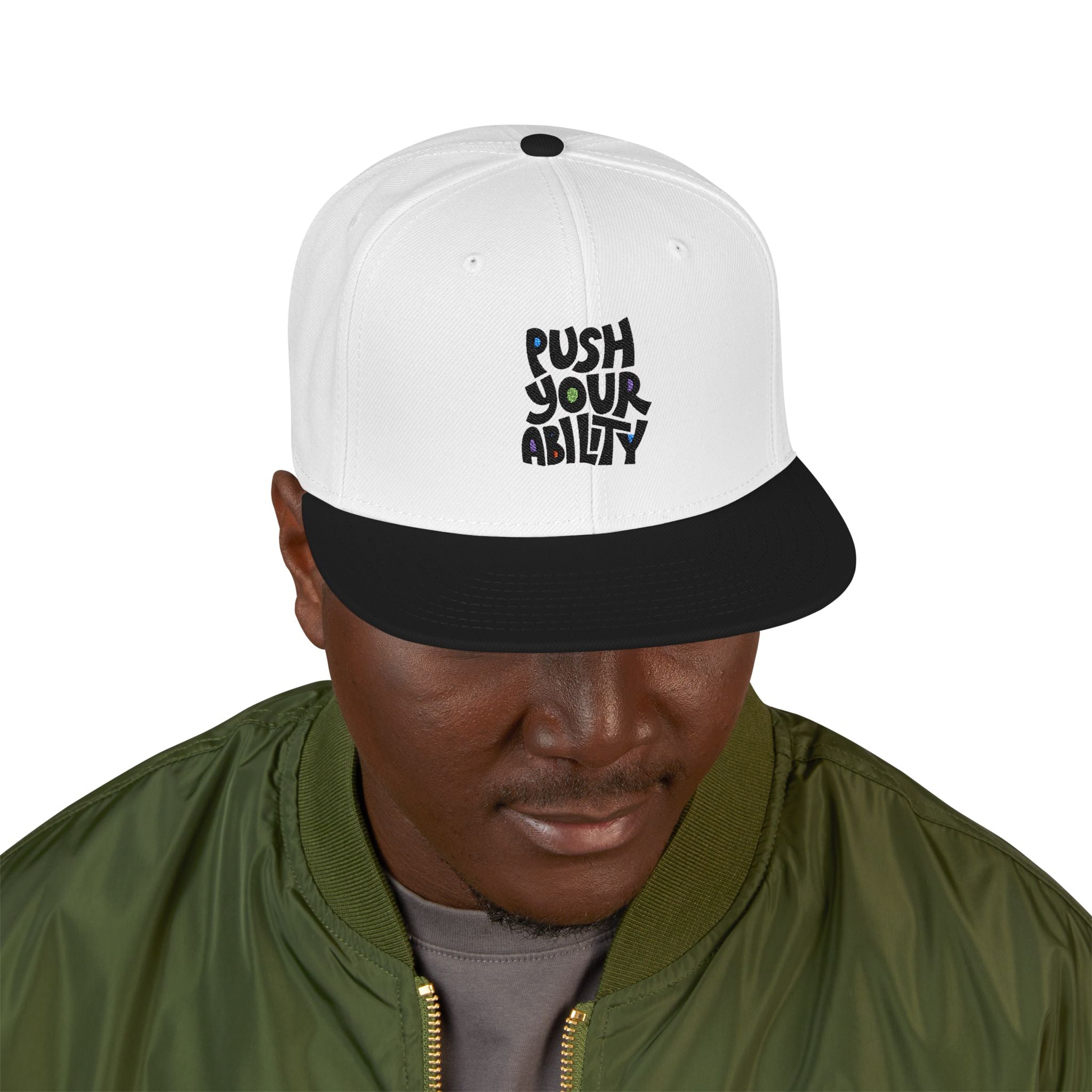 Embroidered ‘Boss Up’ Snapback Hat — Gray/Black Streetwear Cap