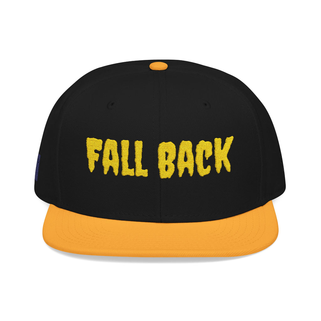 Snapback Hat – Embroidered 'Chill Back' Yellow Floral Lettering