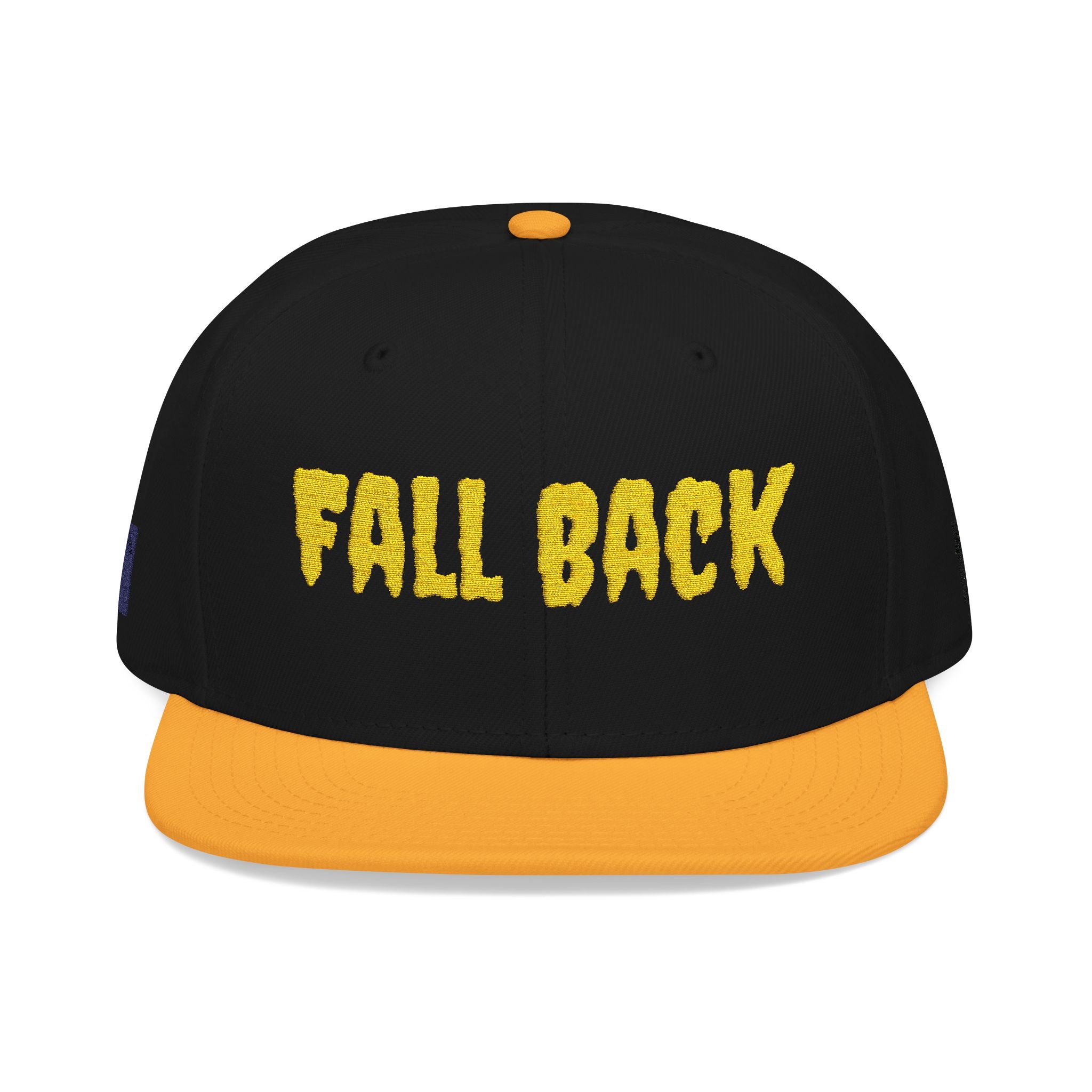 Snapback Hat – Embroidered 'Chill Back' Yellow Floral Lettering