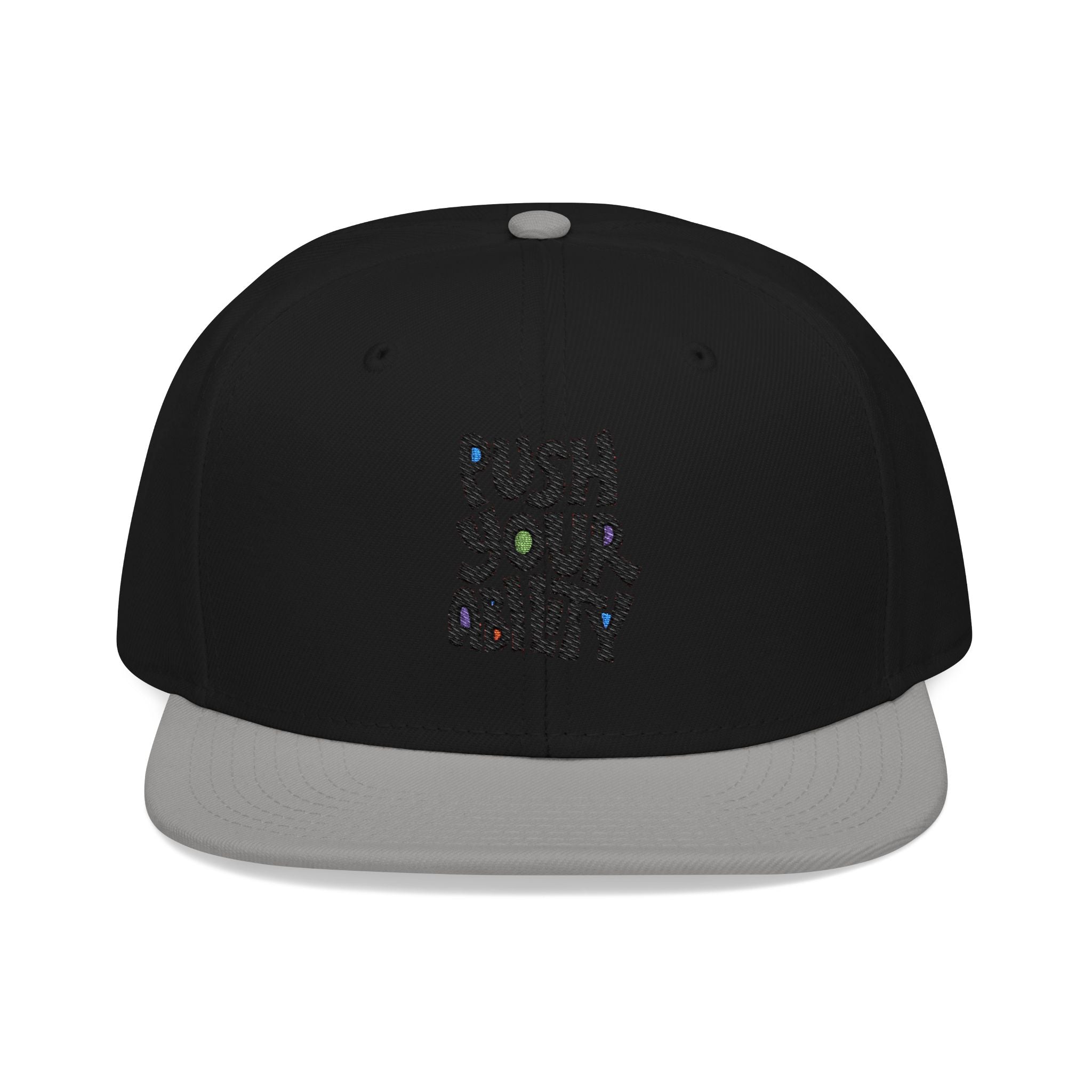 Embroidered ‘Boss Up’ Snapback Hat — Gray/Black Streetwear Cap