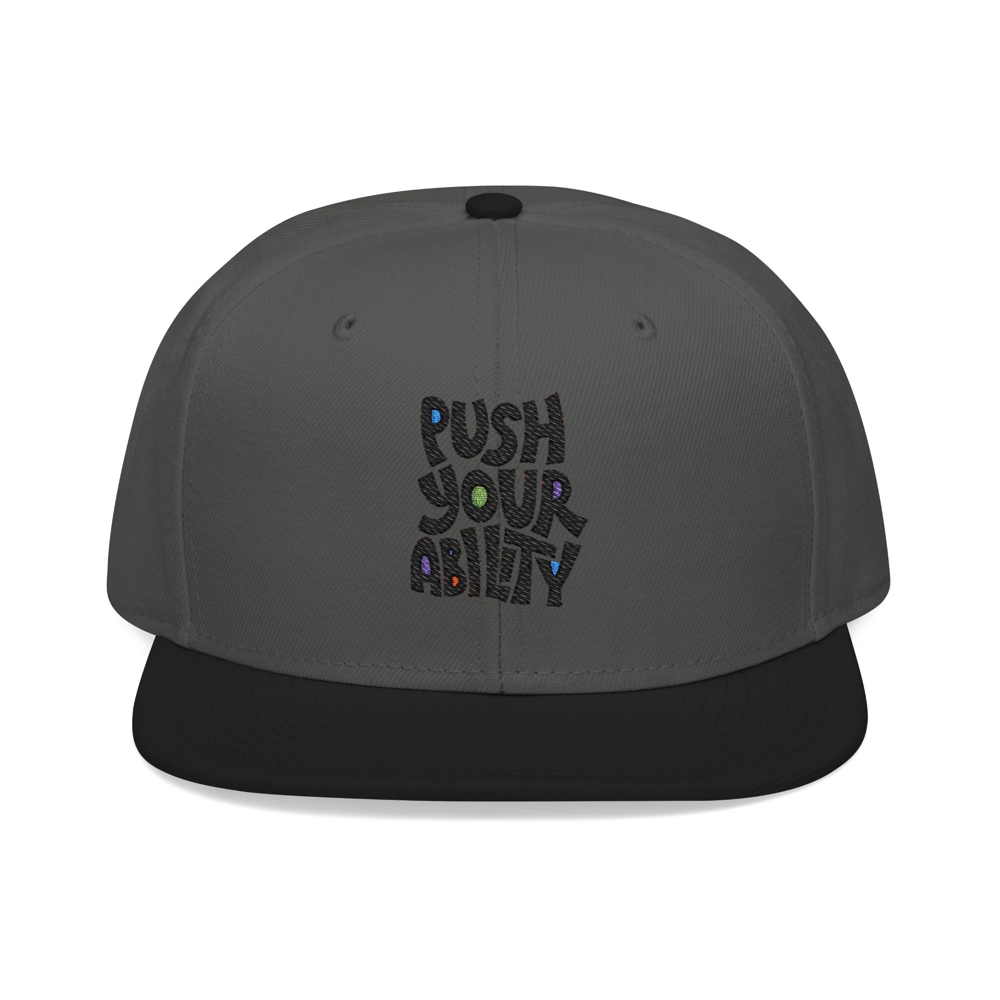Embroidered ‘Boss Up’ Snapback Hat — Gray/Black Streetwear Cap