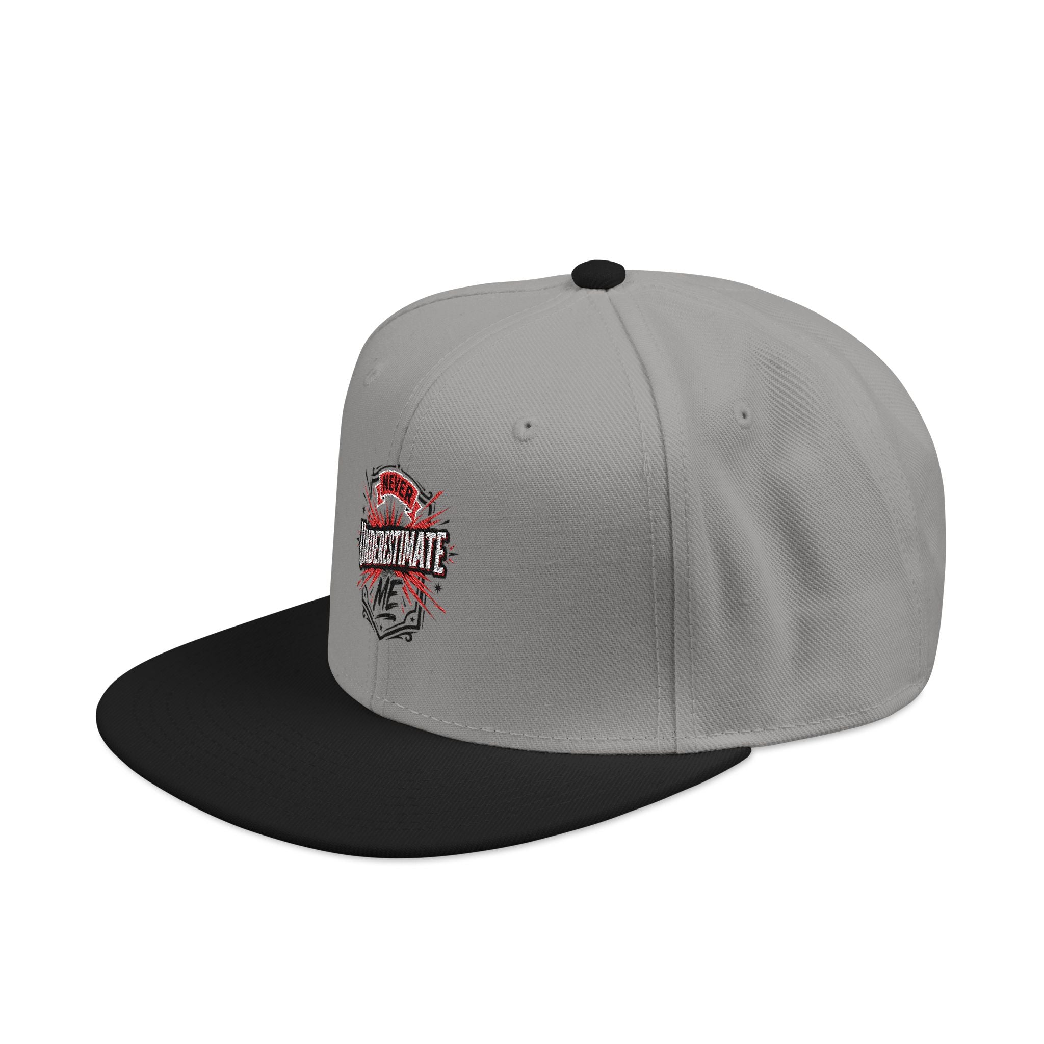 Embroidered Skull & Roses Snapback Hat