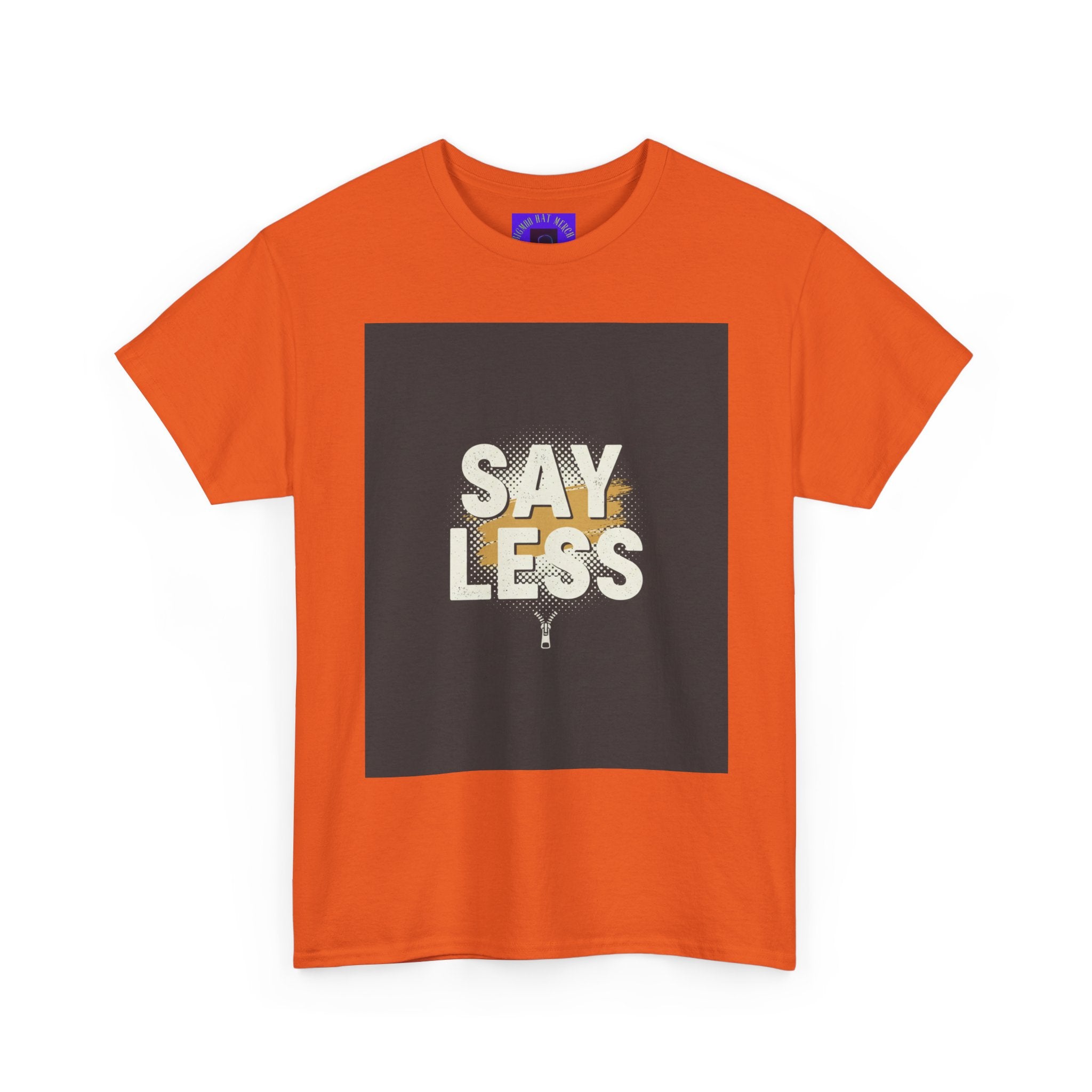 Say Less Graphic Ringer Tee — Mens Retro Minimalist Statement Shirt