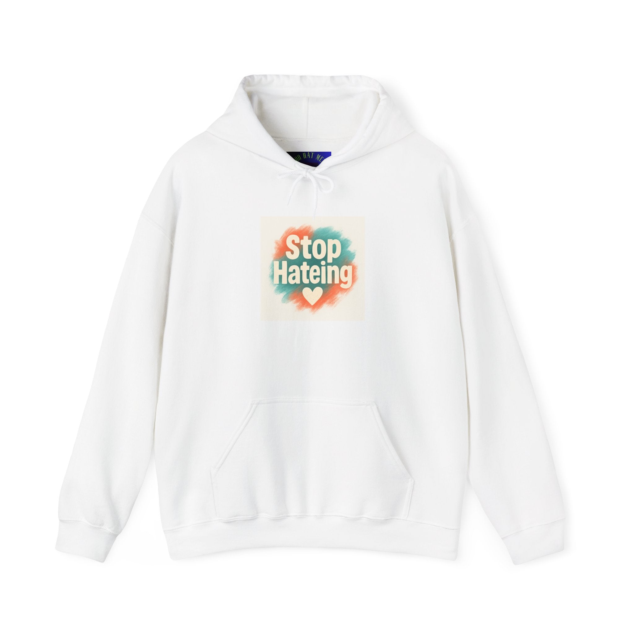 Unisex Hooded Sweatshirt with 'Stop Hating' Design, Cozy Hoodie for Activism, Casual Wear, Gift for Friends, Everyday Comfort