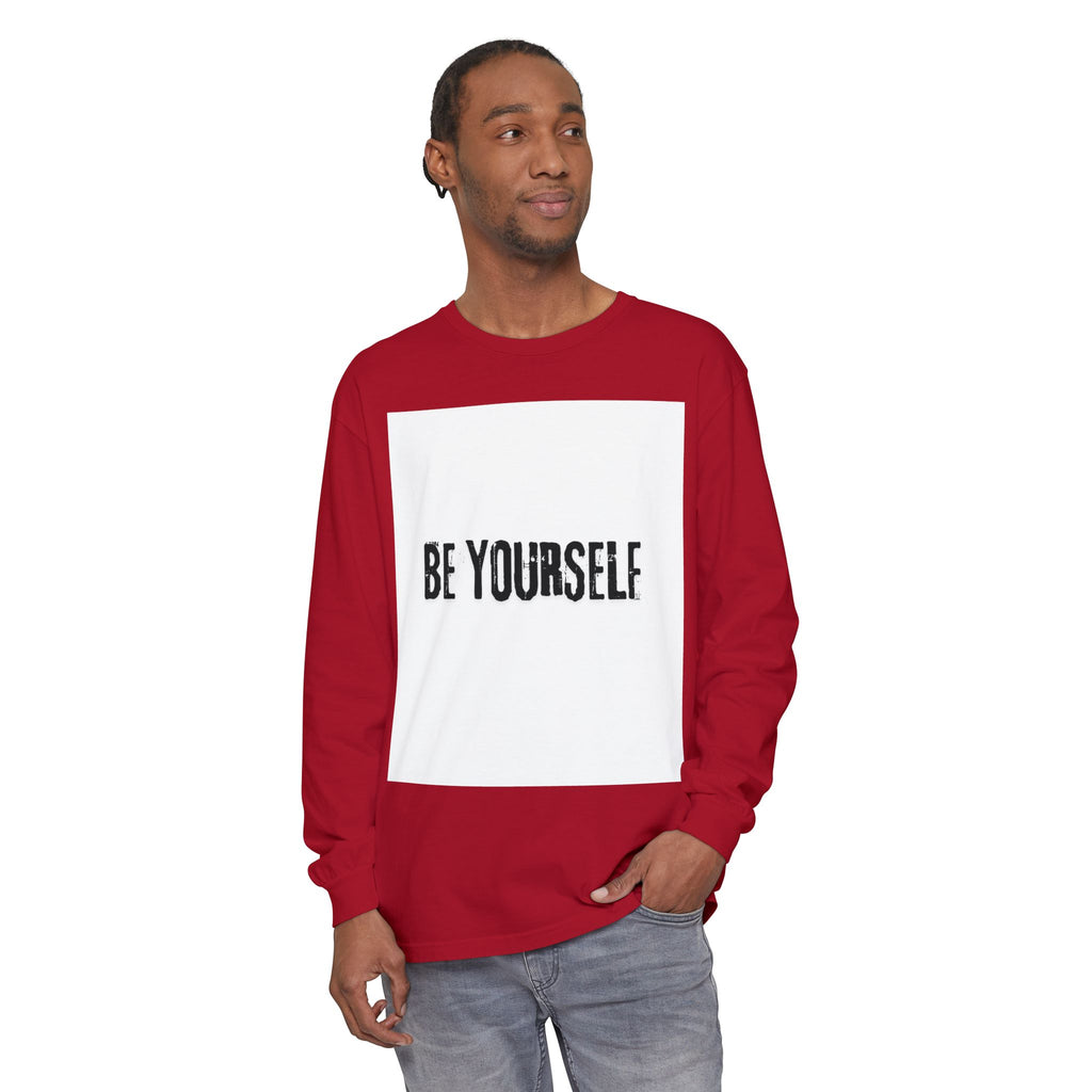 Unisex Long Sleeve Tee - "Be Yourself" - Inspirational Shirt, Gift for Friends, Casual Wear, Motivational Apparel, Everyday Style