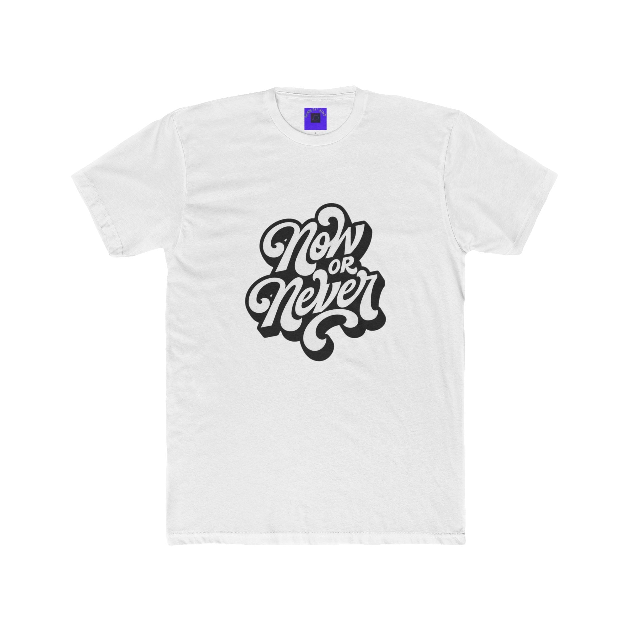 Now or Never Graphic Tee — Motivational Retro Script T‑Shirt