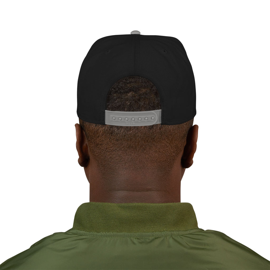 Snapback Hat — Yellow Box Script Embroidery