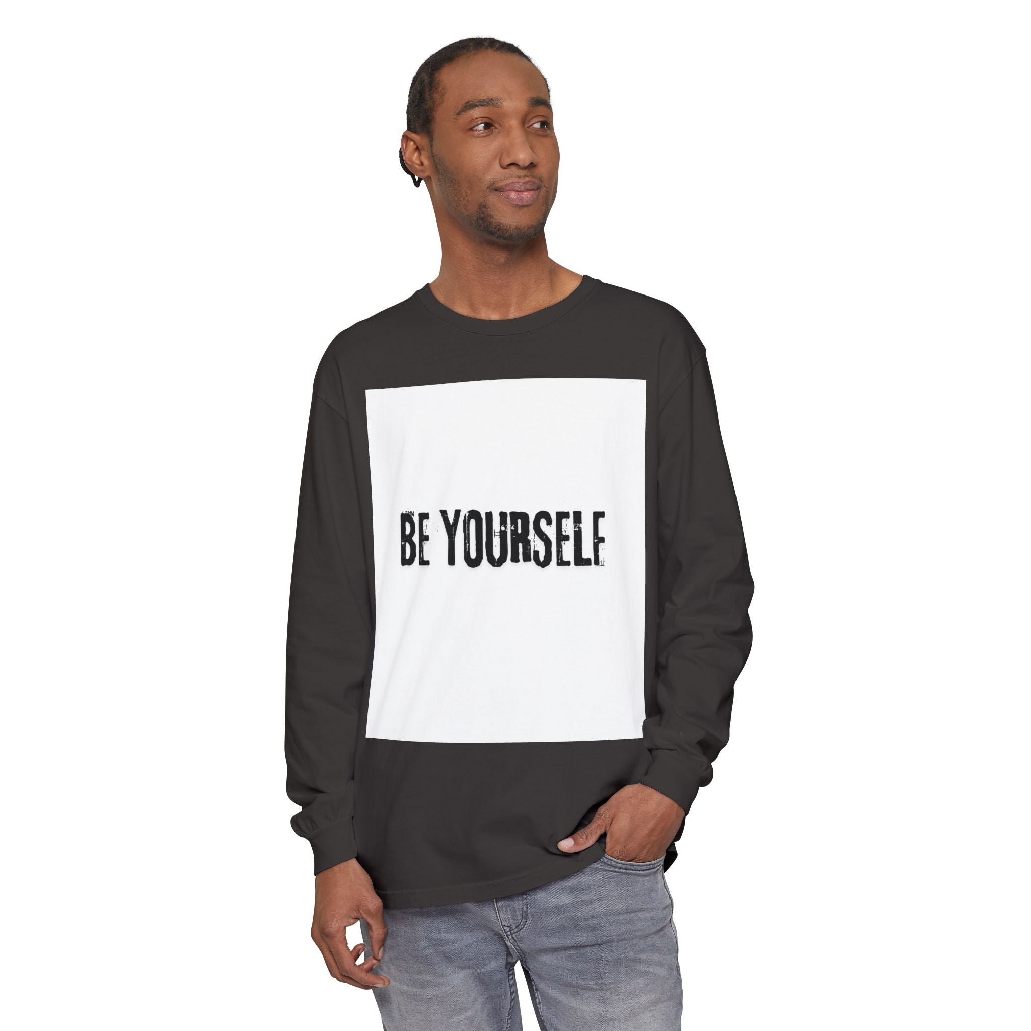 Unisex Long Sleeve Tee - "Be Yourself" - Inspirational Shirt, Gift for Friends, Casual Wear, Motivational Apparel, Everyday Style