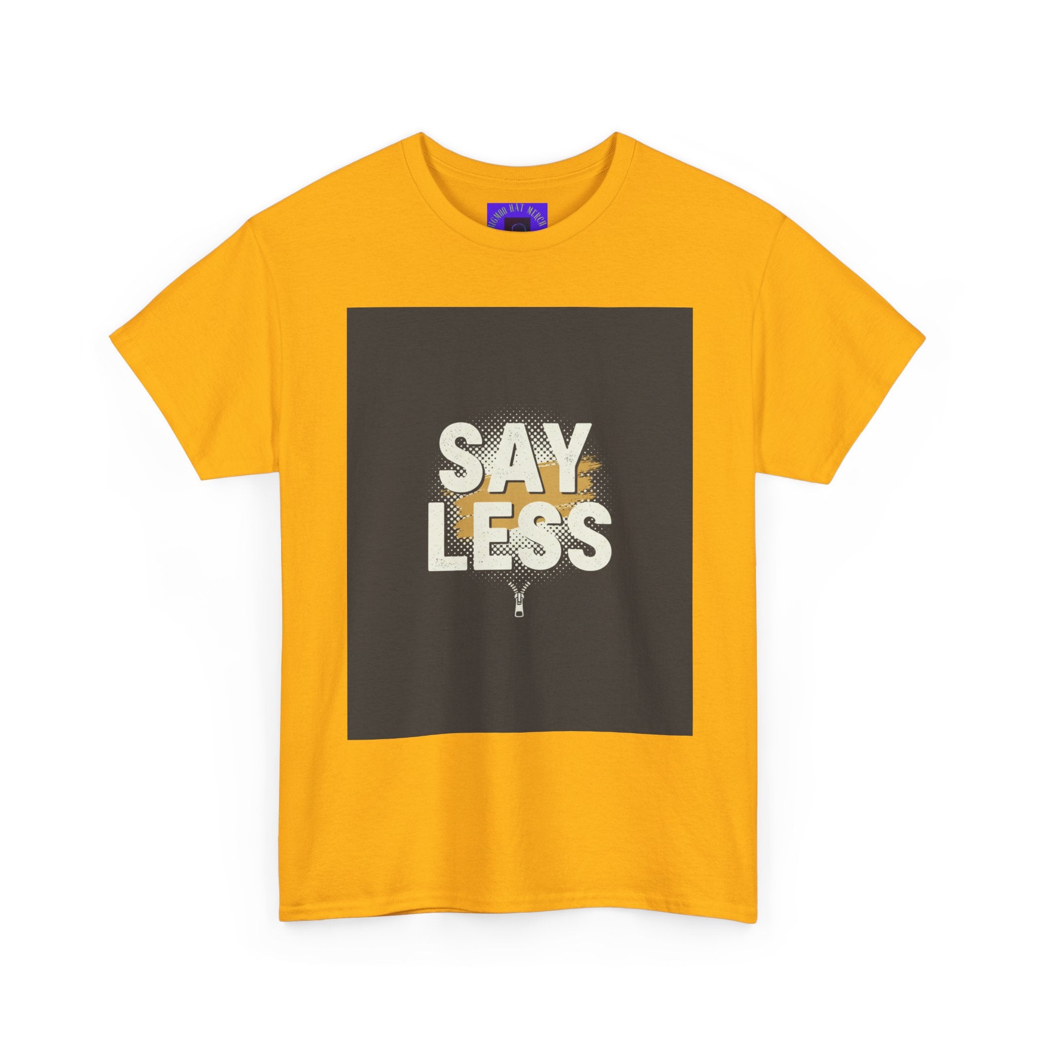 Say Less Graphic Ringer Tee — Mens Retro Minimalist Statement Shirt