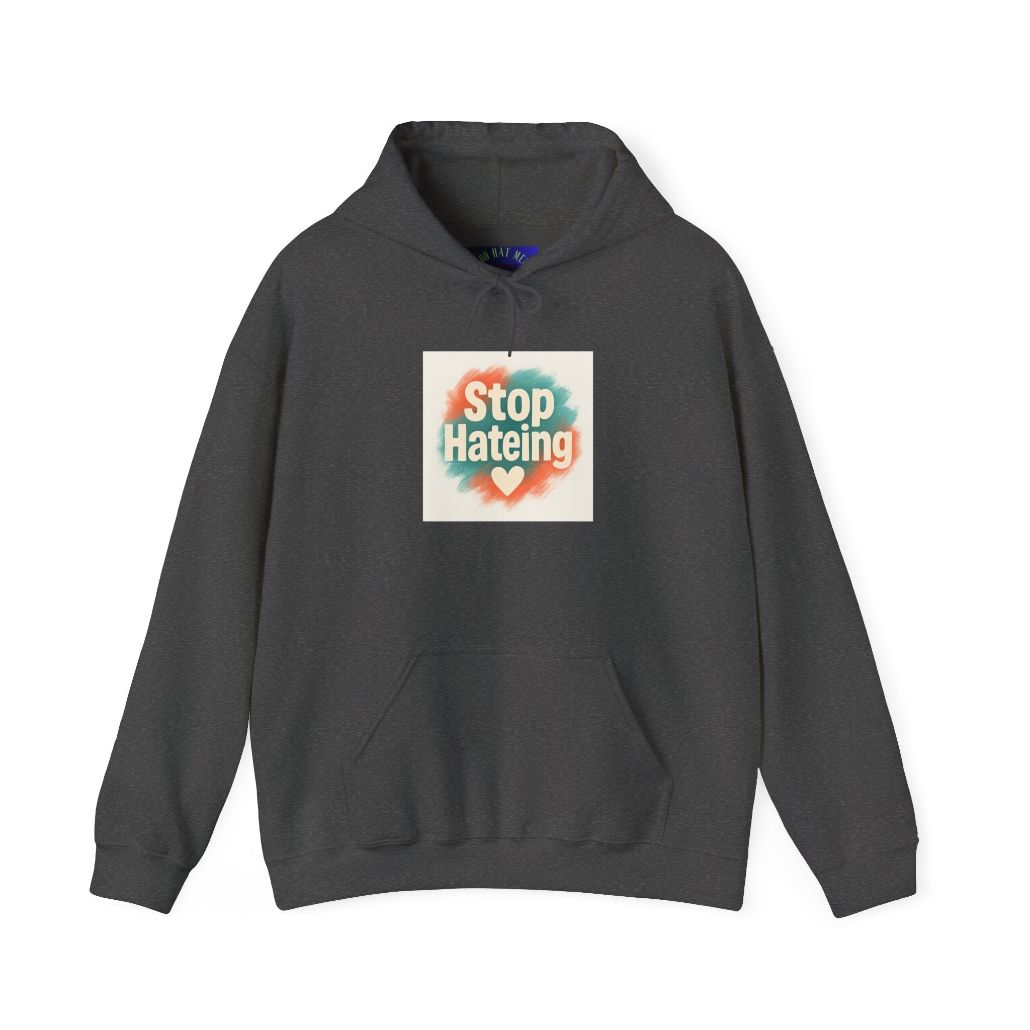 Unisex Hooded Sweatshirt with 'Stop Hating' Design, Cozy Hoodie for Activism, Casual Wear, Gift for Friends, Everyday Comfort