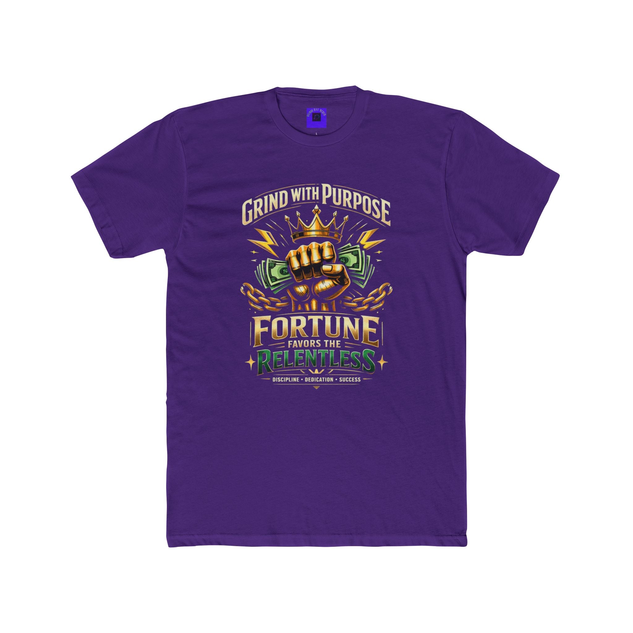 Relentless Fortune Crew Tee — Crowned Fist Money Graphic T-Shirt