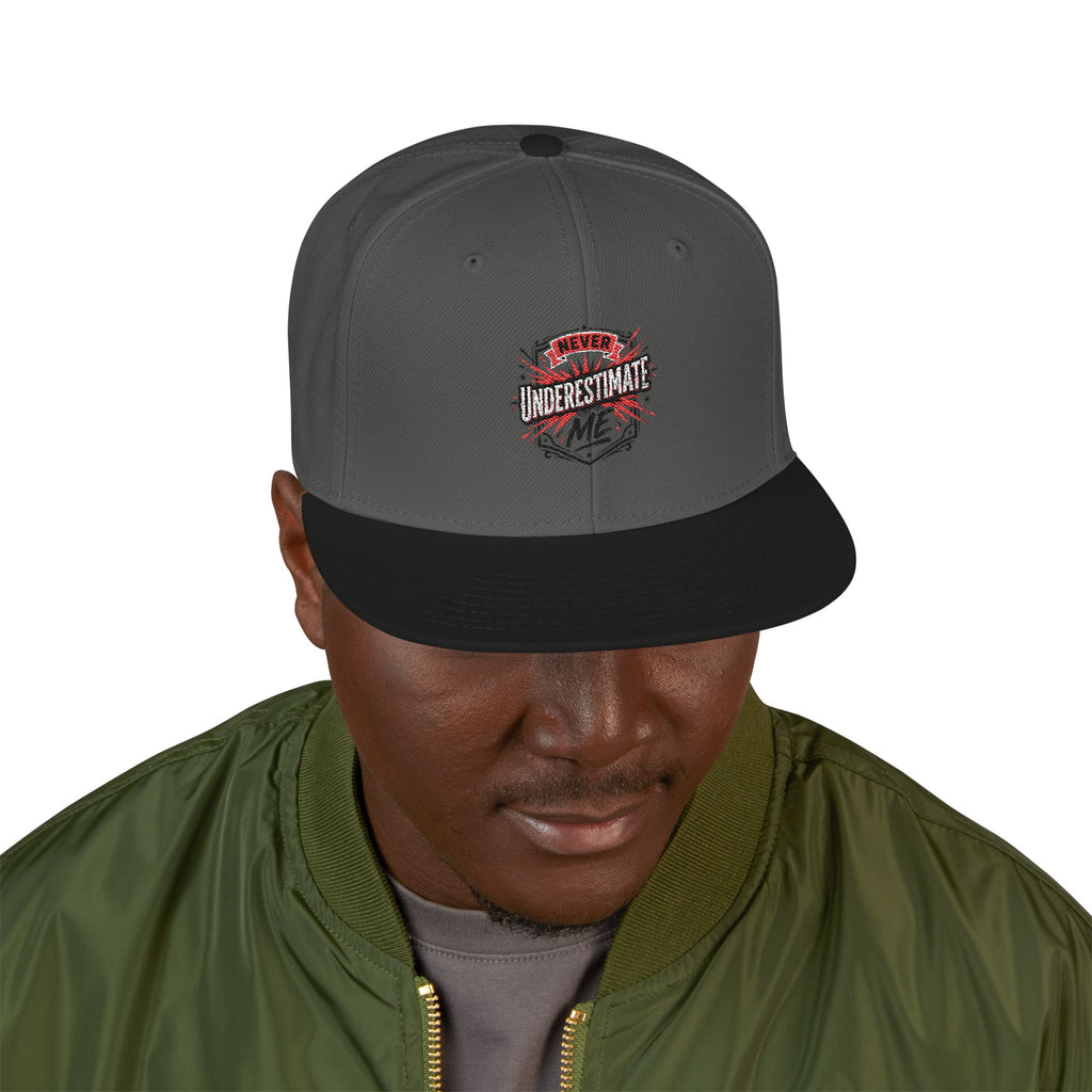 Embroidered Skull & Roses Snapback Hat
