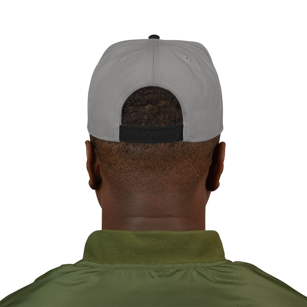 Embroidered ‘Boss Up’ Snapback Hat — Gray/Black Streetwear Cap