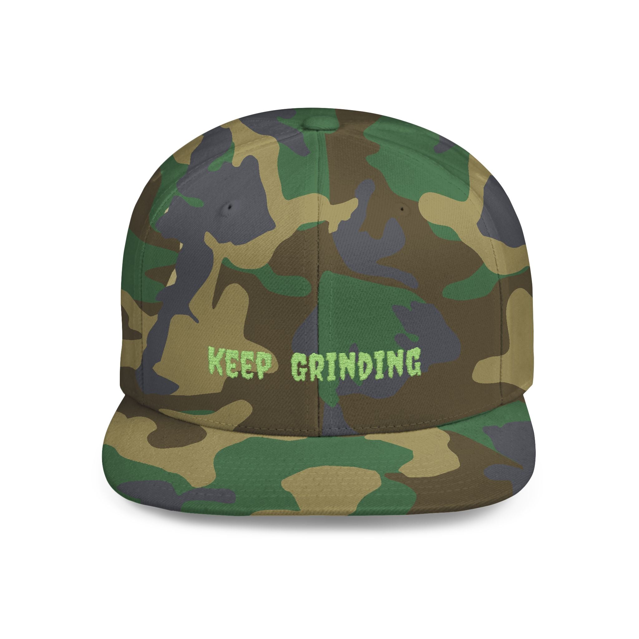 Keep Grinding Camo Snapback Hat