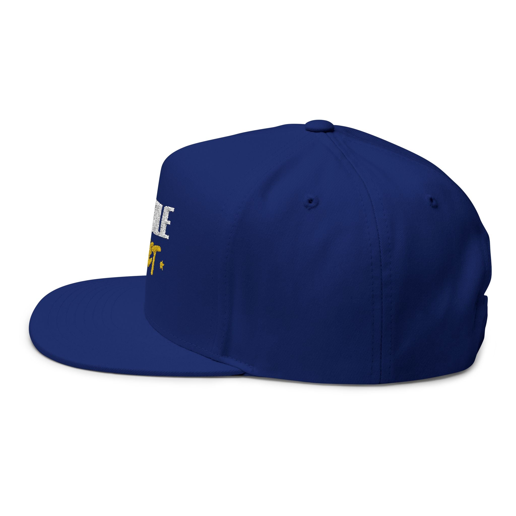 Flat Bill Cap — Embroidered "Hustle Quiet" Snapback Hat