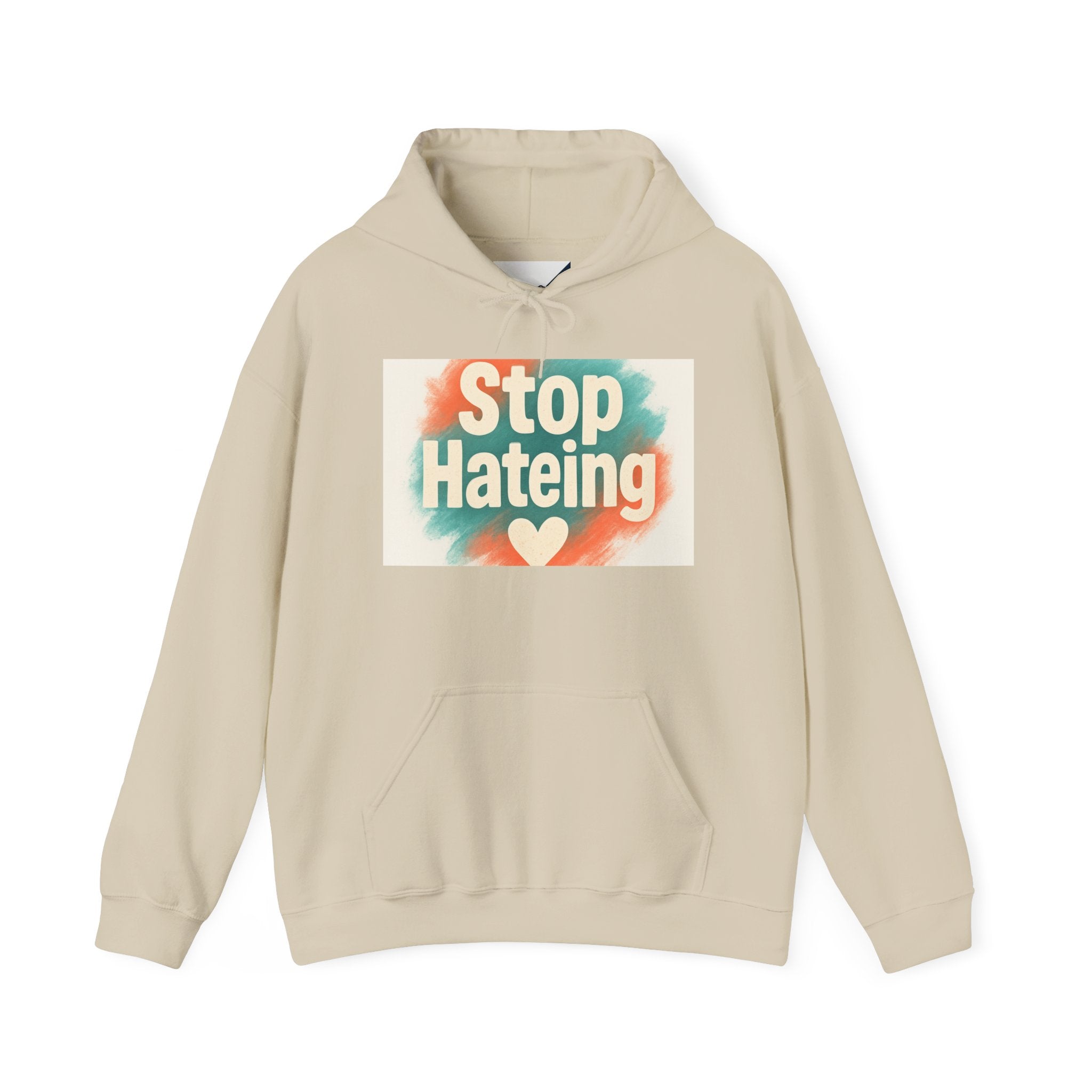 Colorful Message Hoodie: Stop Hate Tees, Unisex Sweatshirt, Gift for Friends, Anti-Hate Apparel, Cozy & Comfy Wear