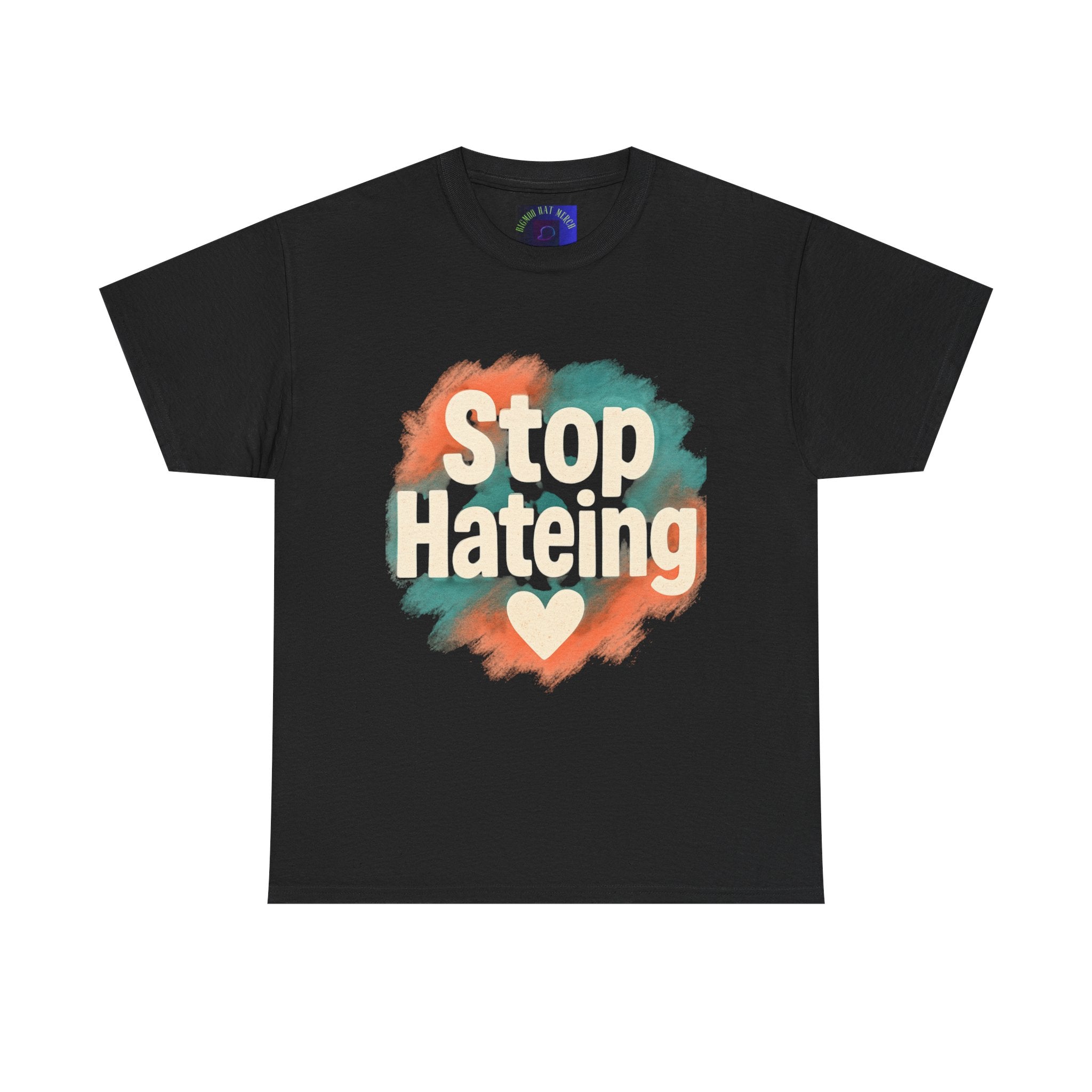 Unisex Heavy Cotton Tee: "Stop Hateing" Graphic Tee, Casual Wear, Gift for Activists, T-Shirt for Social Causes, Everyday Comfort