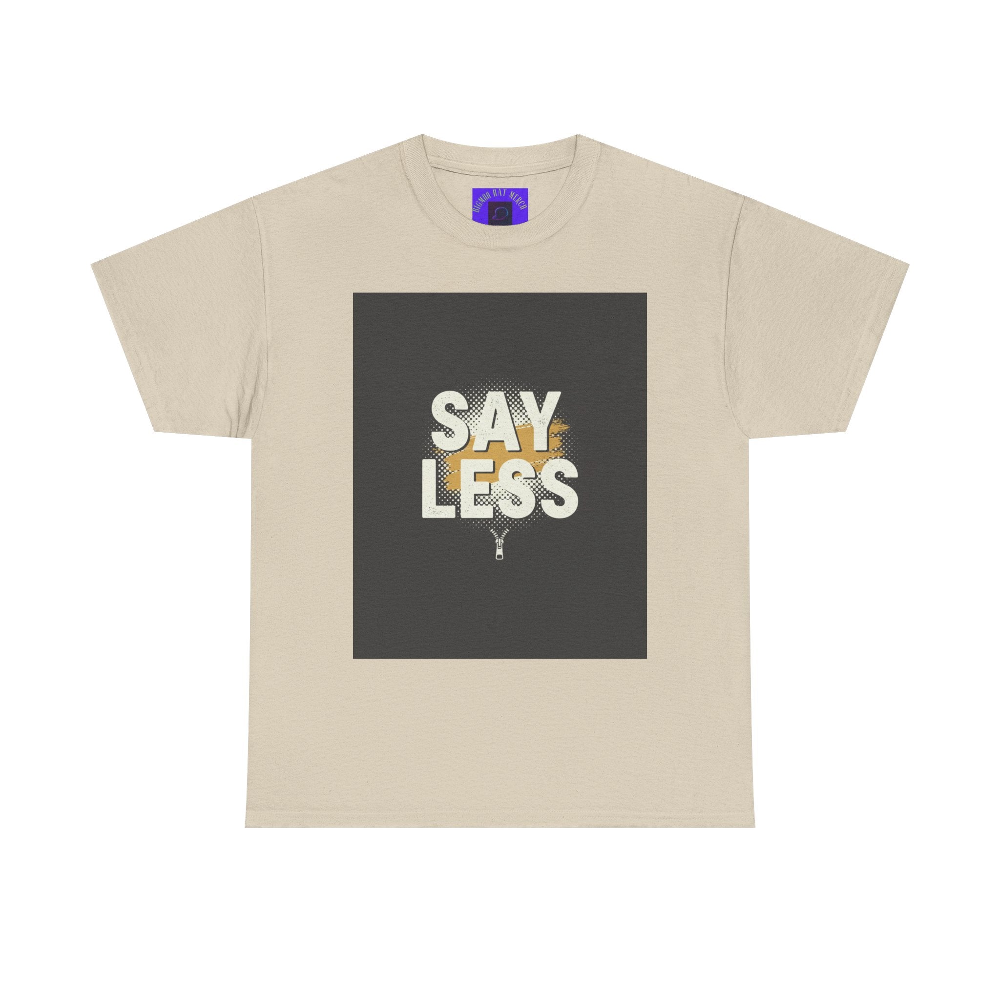 Say Less Graphic Ringer Tee — Mens Retro Minimalist Statement Shirt