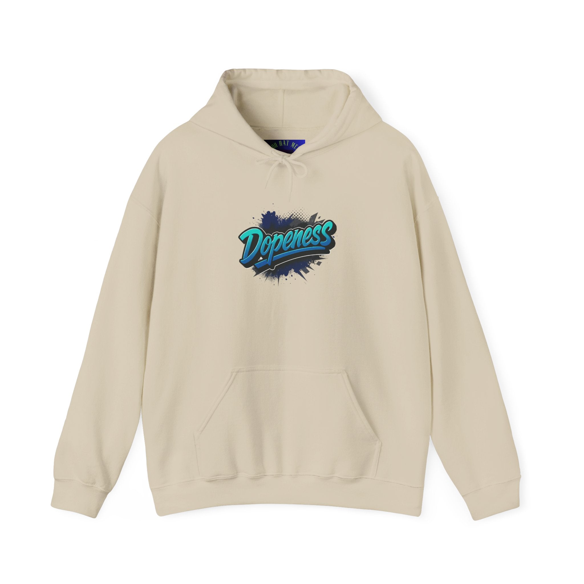 Dopeness Graffiti Hoodie — Retro Teal Streetwear Sweatshirt