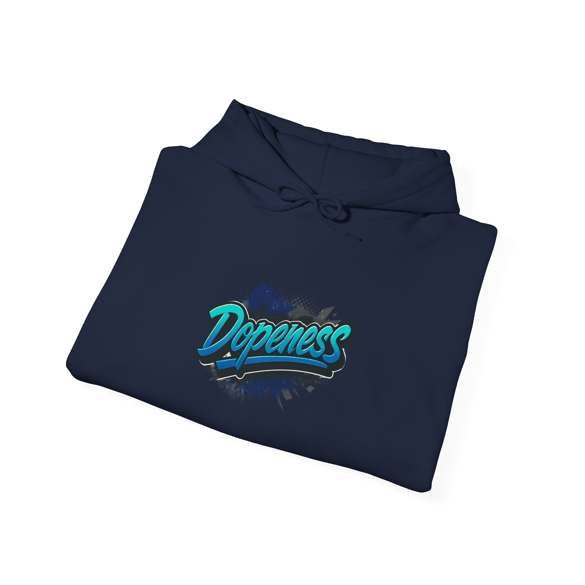 Dopeness Graffiti Hoodie — Retro Teal Streetwear Sweatshirt