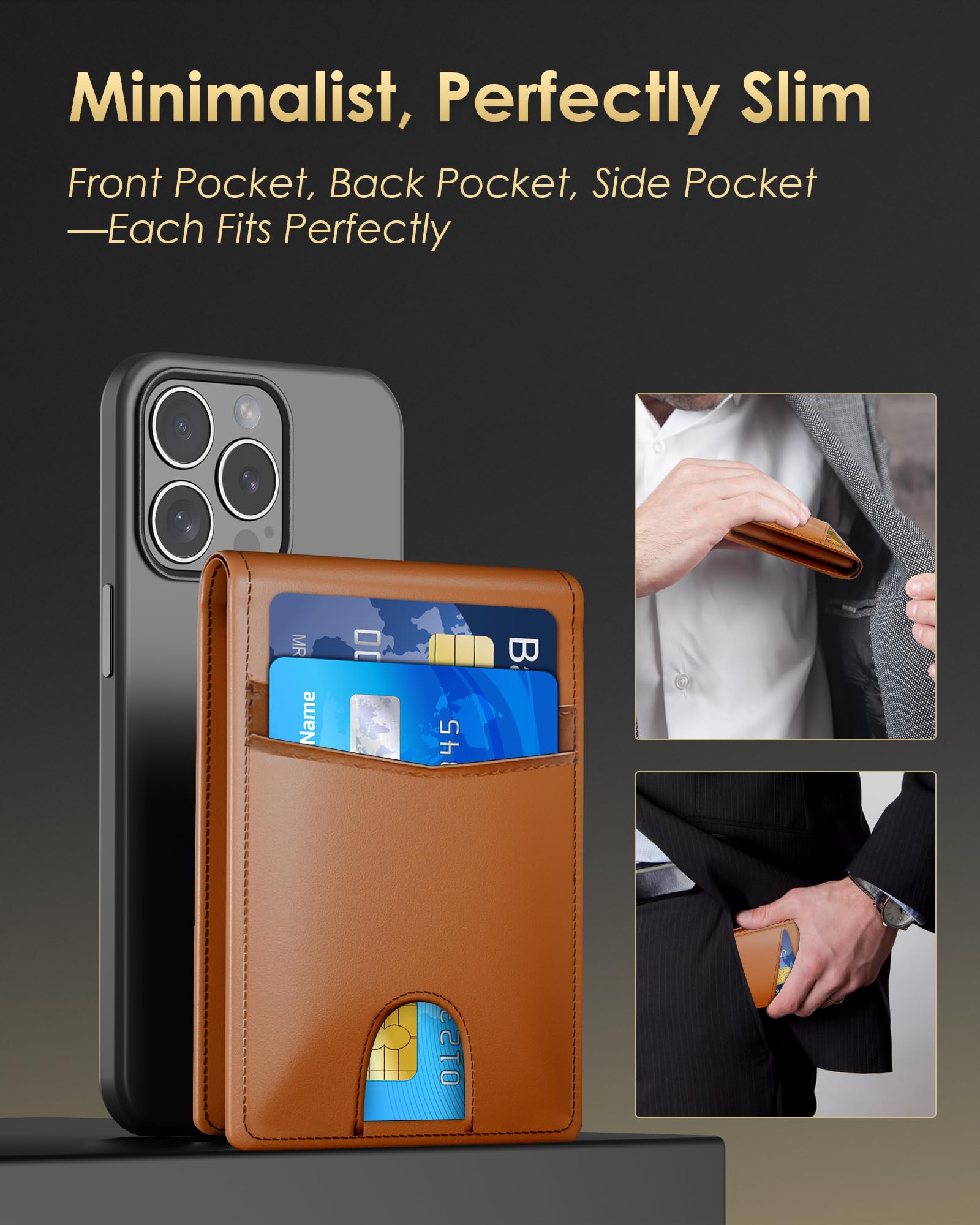 2025 Wallet for Men - RFID Blocking [Functional & Practical] Bifold Slim Minimalist Credit Card Holder Pop Up Wallet Metal Case with Cash Slot, Front Pocket with ID Window, Gift Boxed (Carbon Fiber)