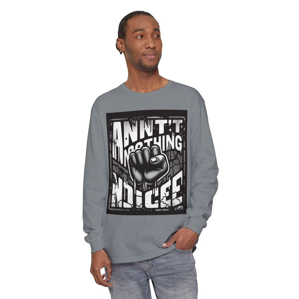 Bold Statement Long Sleeve T-Shirt – Casual Wear, Streetwear Style, Gift for Friends, Graphic Tee, Unisex Fashion