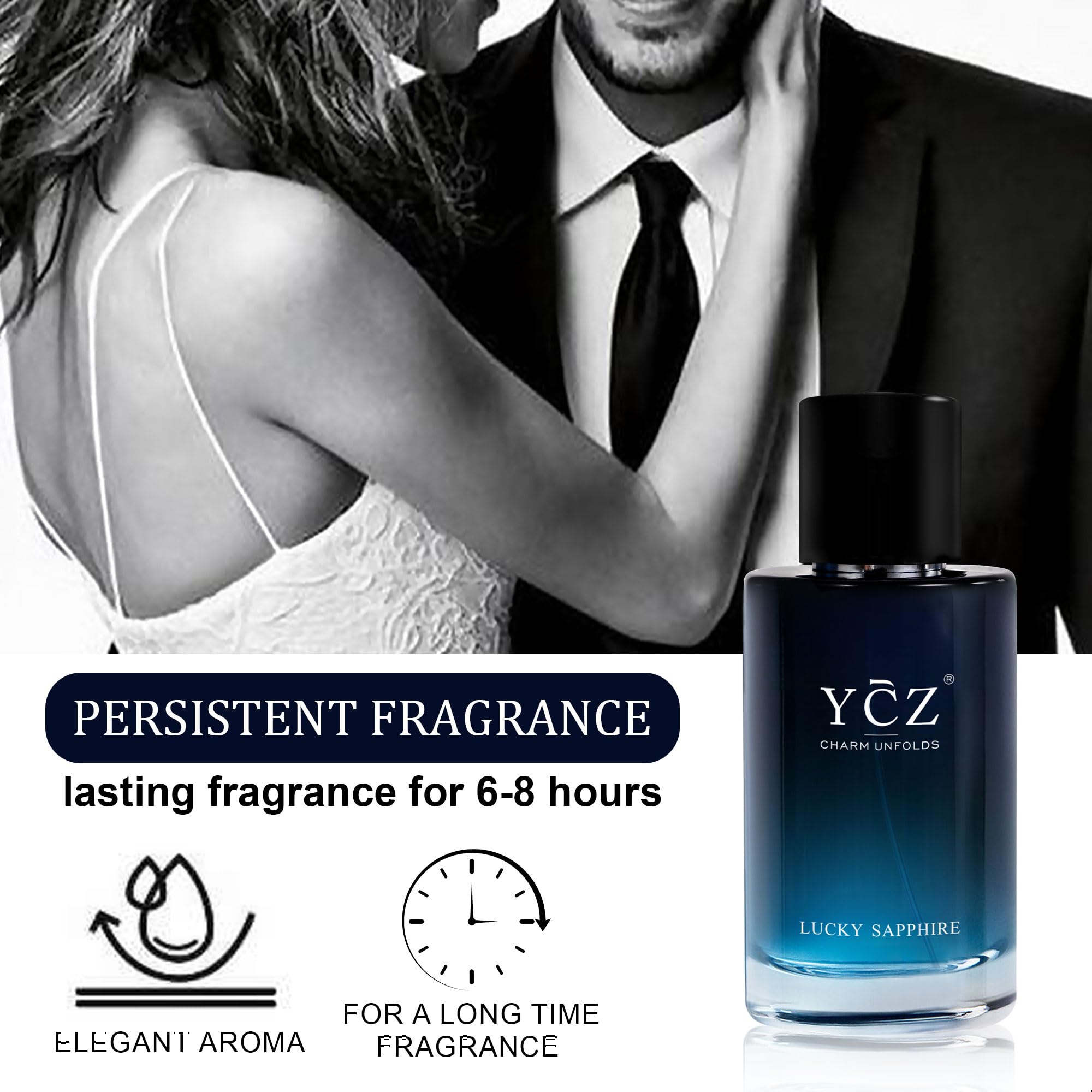 Ycz Charm Unfolds Marine Perfume for Men, 1.7 oz. Long Lasting Eau De Parfum Cologne For Men, Oriental Woody Fragrance - Ideal Special Occasions, Making it the Ideal gentlemen’s Gift