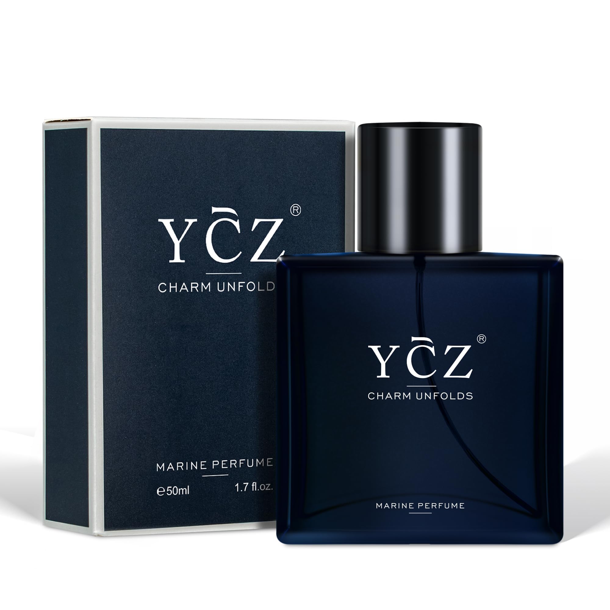 Ycz Charm Unfolds Marine Perfume for Men, 1.7 oz. Long Lasting Eau De Parfum Cologne For Men, Oriental Woody Fragrance - Ideal Special Occasions, Making it the Ideal gentlemen’s Gift