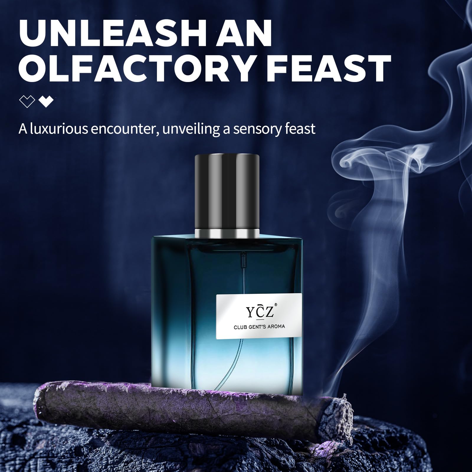 Ycz Charm Unfolds Marine Perfume for Men, 1.7 oz. Long Lasting Eau De Parfum Cologne For Men, Oriental Woody Fragrance - Ideal Special Occasions, Making it the Ideal gentlemen’s Gift
