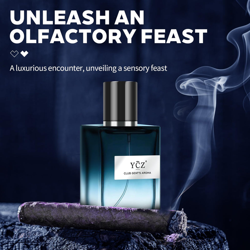 Ycz Charm Unfolds Marine Perfume for Men, 1.7 oz. Long Lasting Eau De Parfum Cologne For Men, Oriental Woody Fragrance - Ideal Special Occasions, Making it the Ideal gentlemen’s Gift
