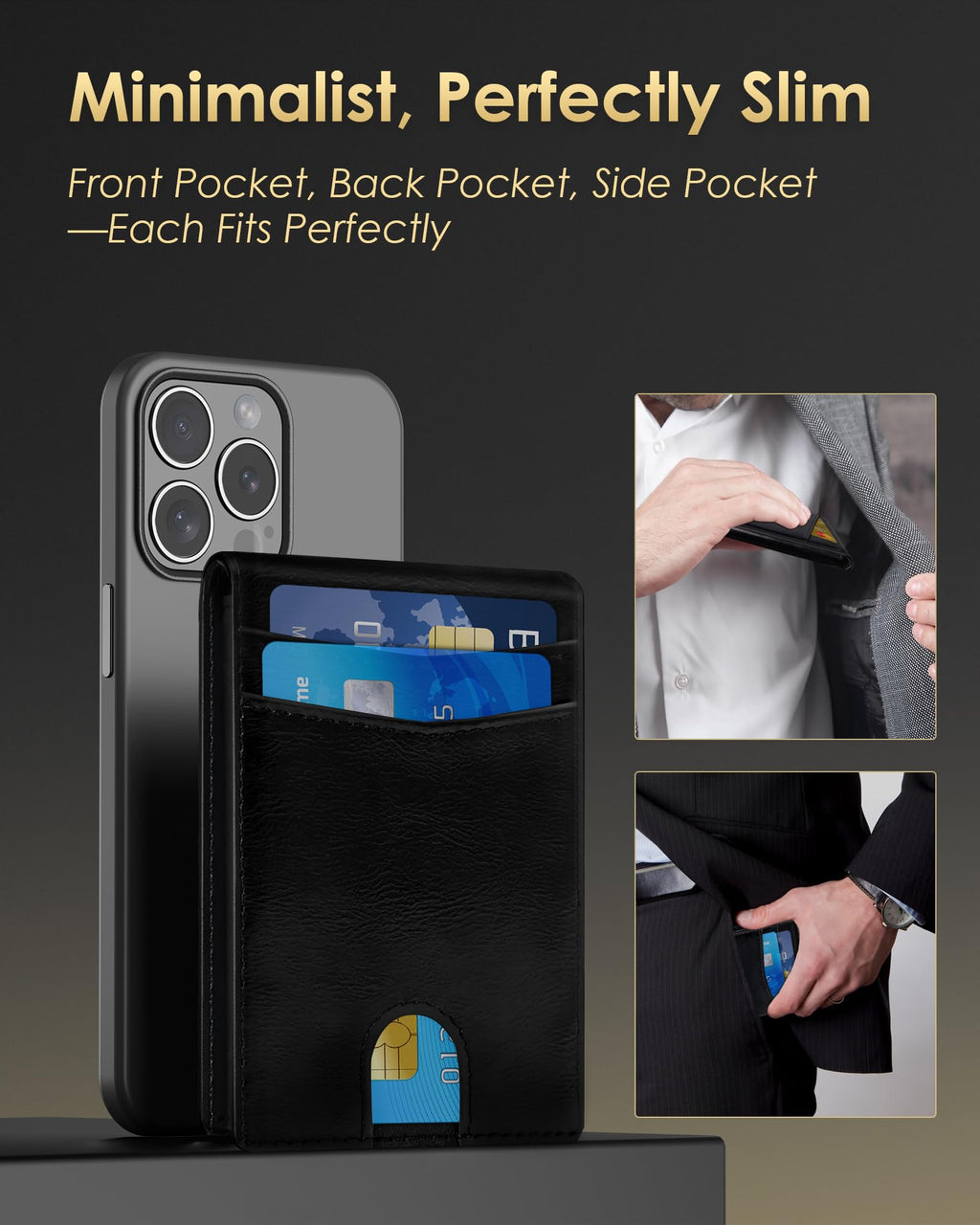 2025 Wallet for Men - RFID Blocking [Functional & Practical] Bifold Slim Minimalist Credit Card Holder Pop Up Wallet Metal Case with Cash Slot, Front Pocket with ID Window, Gift Boxed (Carbon Fiber)