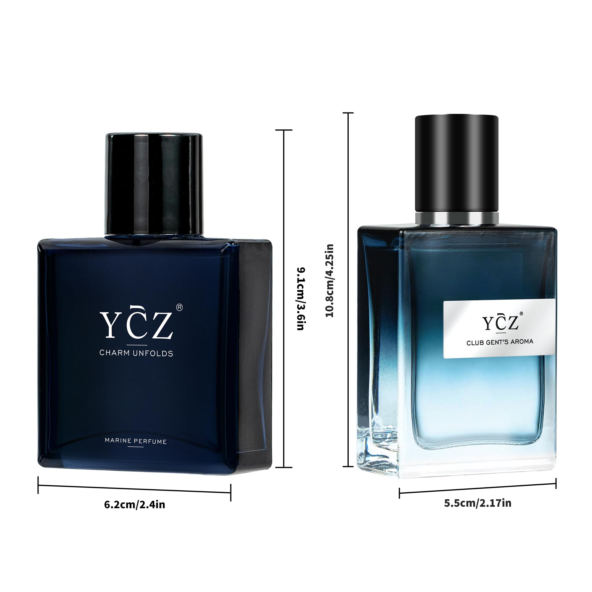 Ycz Charm Unfolds Marine Perfume for Men, 1.7 oz. Long Lasting Eau De Parfum Cologne For Men, Oriental Woody Fragrance - Ideal Special Occasions, Making it the Ideal gentlemen’s Gift