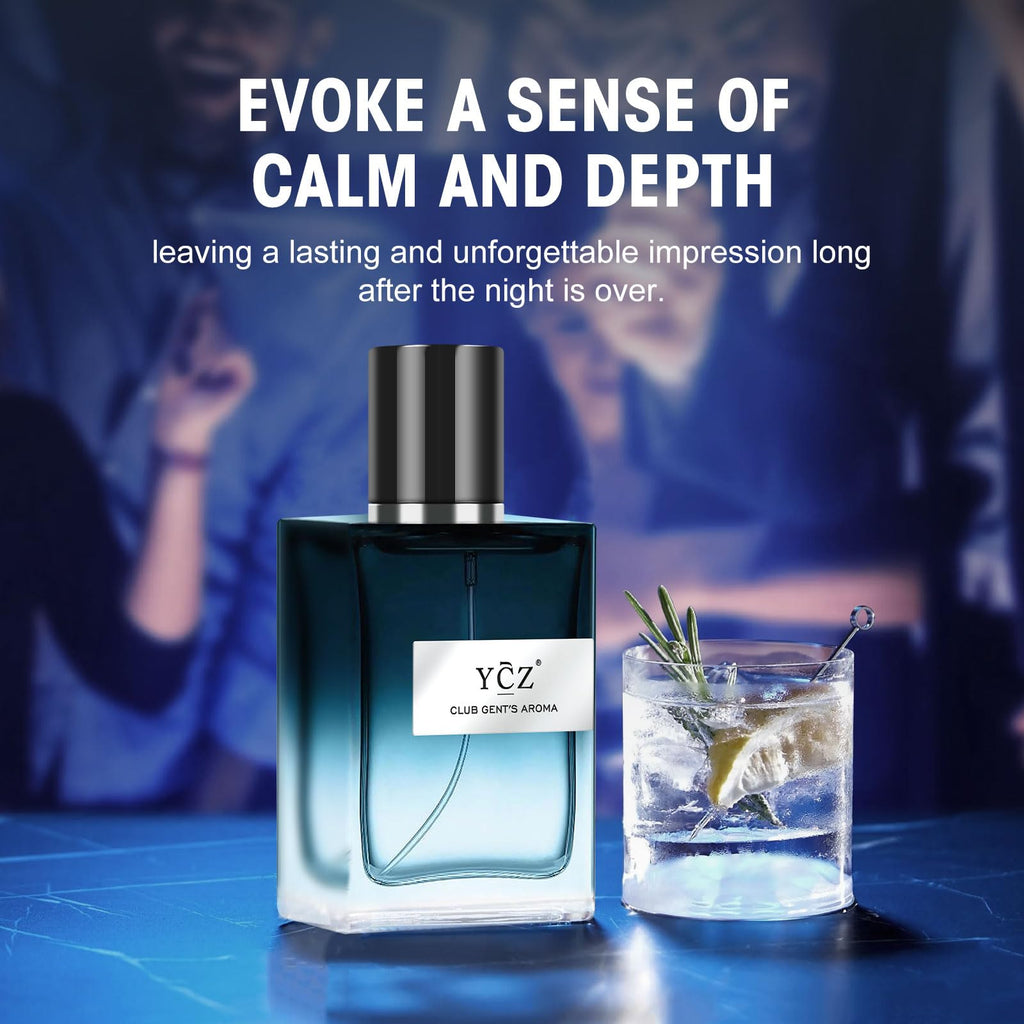 Ycz Charm Unfolds Marine Perfume for Men, 1.7 oz. Long Lasting Eau De Parfum Cologne For Men, Oriental Woody Fragrance - Ideal Special Occasions, Making it the Ideal gentlemen’s Gift