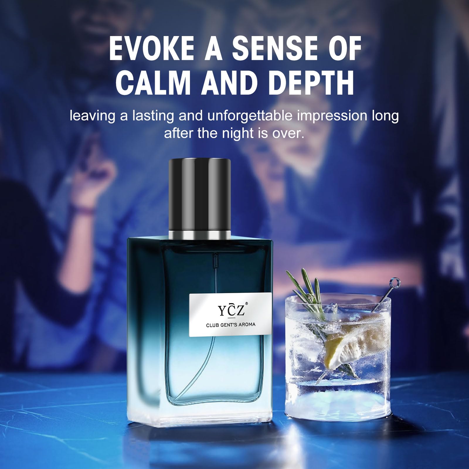 Ycz Charm Unfolds Marine Perfume for Men, 1.7 oz. Long Lasting Eau De Parfum Cologne For Men, Oriental Woody Fragrance - Ideal Special Occasions, Making it the Ideal gentlemen’s Gift