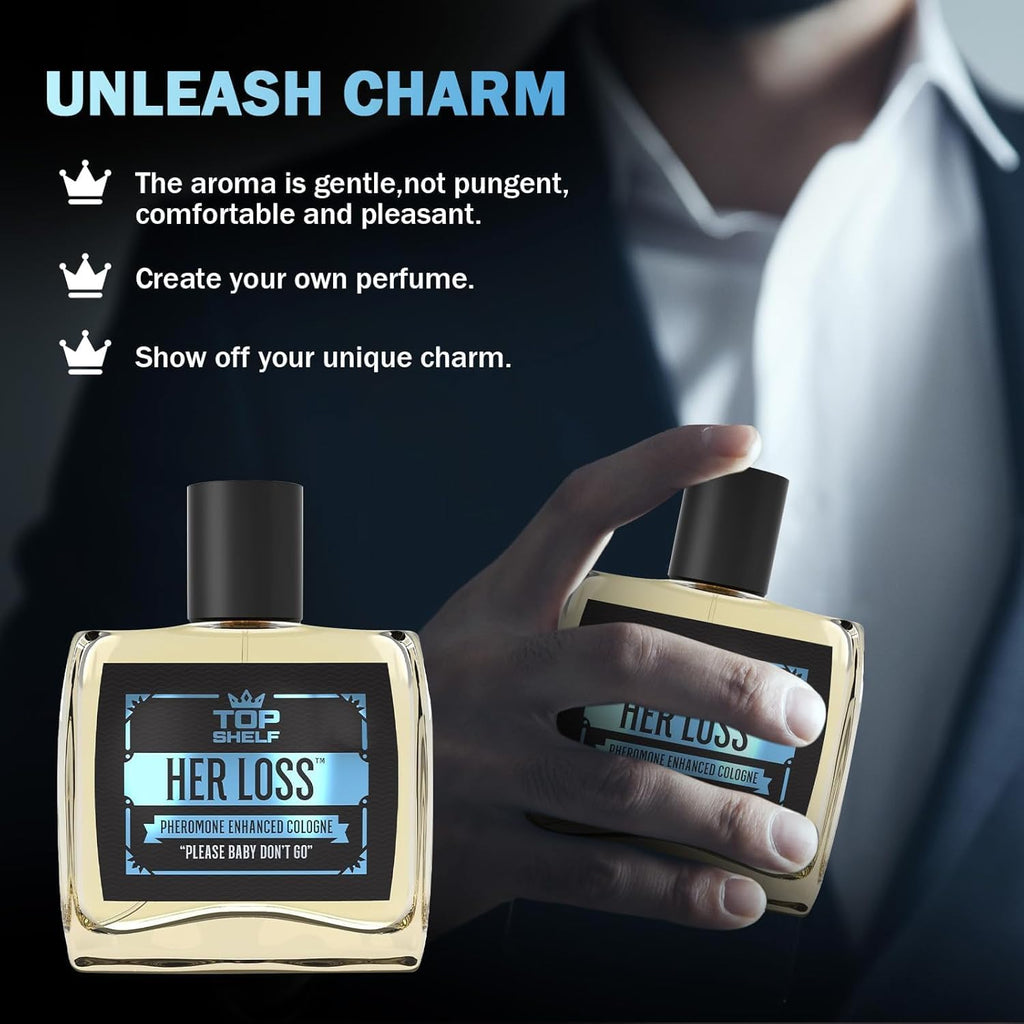 She Lost Menswear Cologne,Her Loss Cologne Perfume (Pheromone-Infused) for Men the Men's-Science Enhanced the Raw Appeal and Confidence,Top Shelf Enhanced Hypnosis 2.0 Men's
