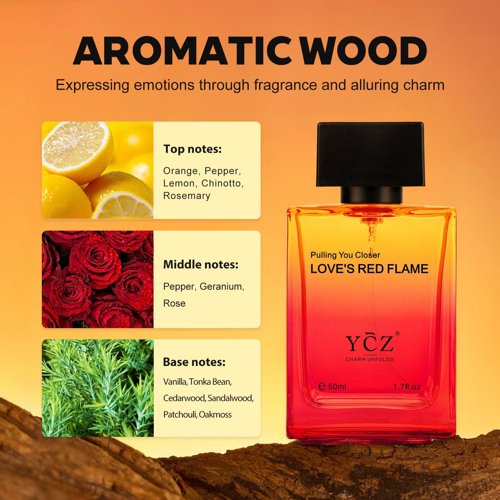 Ycz Charm Unfolds Marine Perfume for Men, 1.7 oz. Long Lasting Eau De Parfum Cologne For Men, Oriental Woody Fragrance - Ideal Special Occasions, Making it the Ideal gentlemen’s Gift