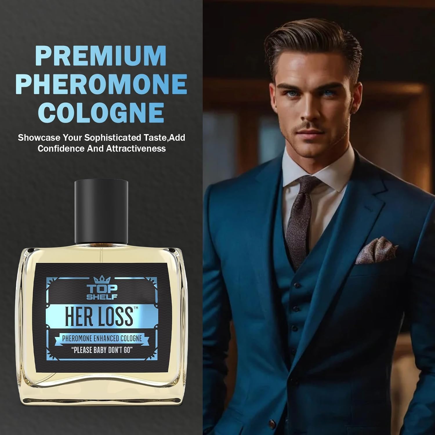 She Lost Menswear Cologne,Her Loss Cologne Perfume (Pheromone-Infused) for Men the Men's-Science Enhanced the Raw Appeal and Confidence,Top Shelf Enhanced Hypnosis 2.0 Men's