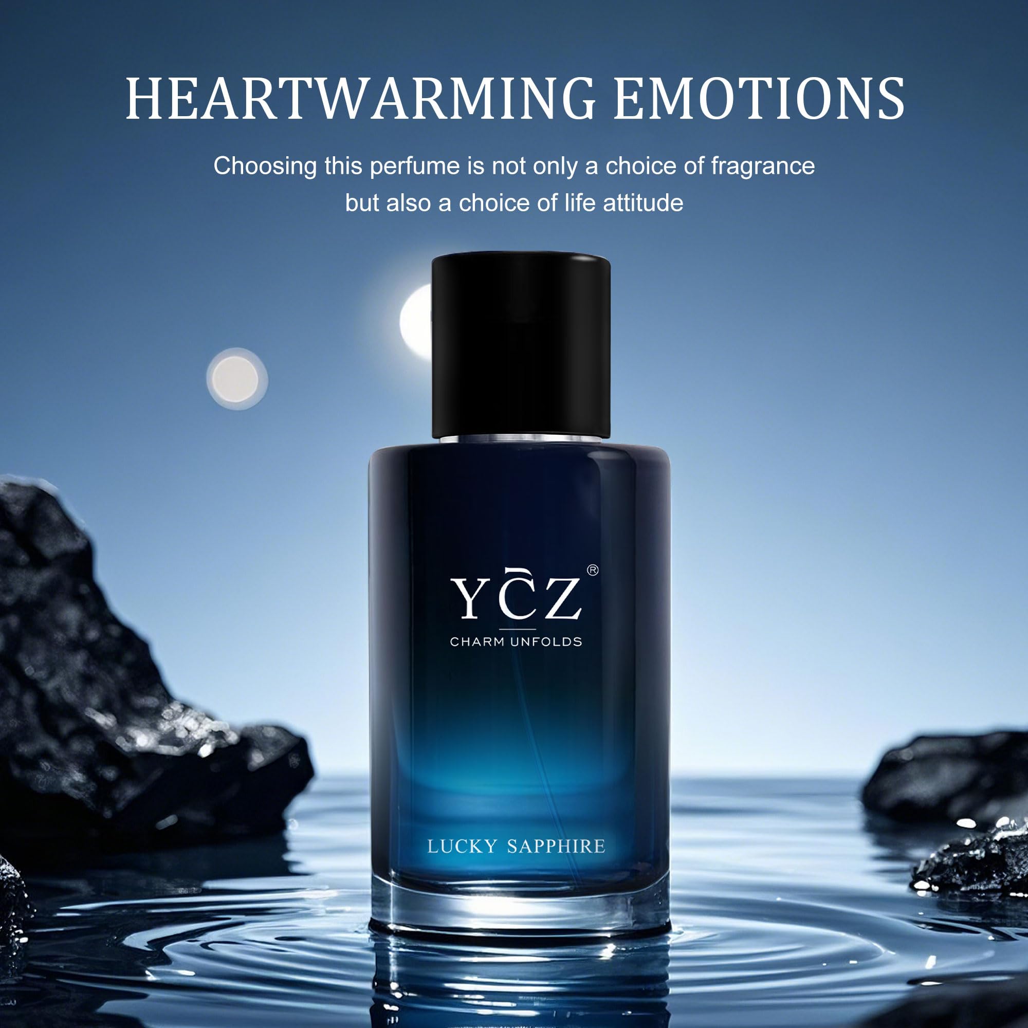 Ycz Charm Unfolds Marine Perfume for Men, 1.7 oz. Long Lasting Eau De Parfum Cologne For Men, Oriental Woody Fragrance - Ideal Special Occasions, Making it the Ideal gentlemen’s Gift