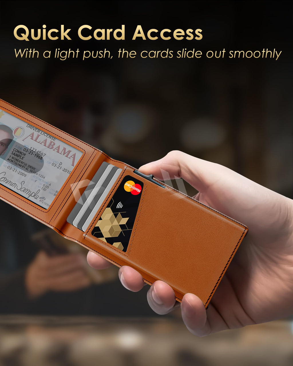 2025 Wallet for Men - RFID Blocking [Functional & Practical] Bifold Slim Minimalist Credit Card Holder Pop Up Wallet Metal Case with Cash Slot, Front Pocket with ID Window, Gift Boxed (Carbon Fiber)