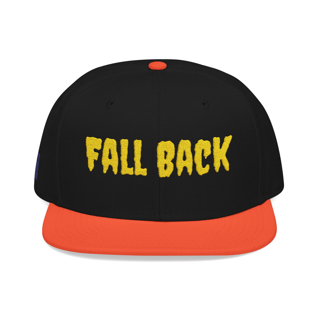 Snapback Hat – Embroidered 'Chill Back' Yellow Floral Lettering