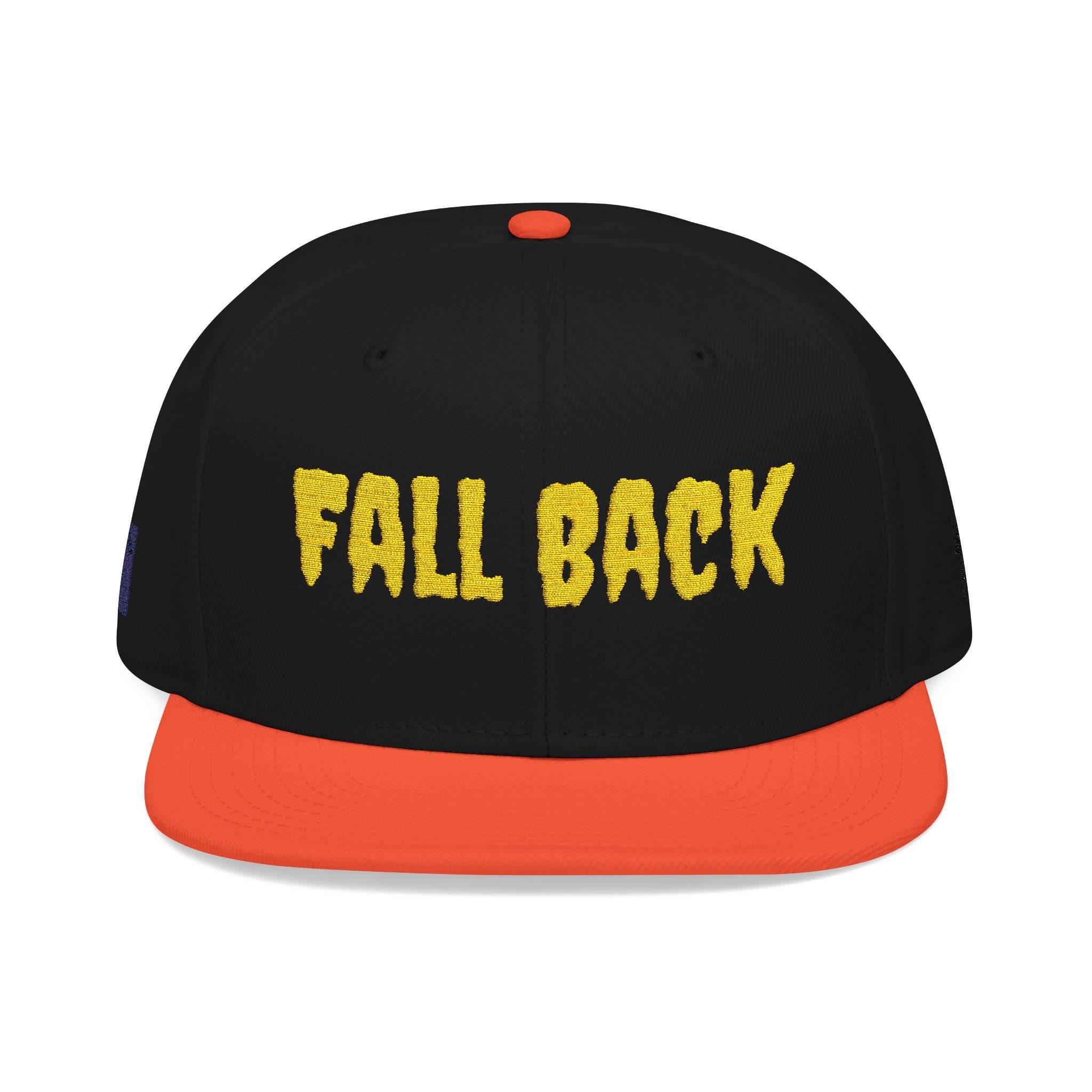 Snapback Hat – Embroidered 'Chill Back' Yellow Floral Lettering
