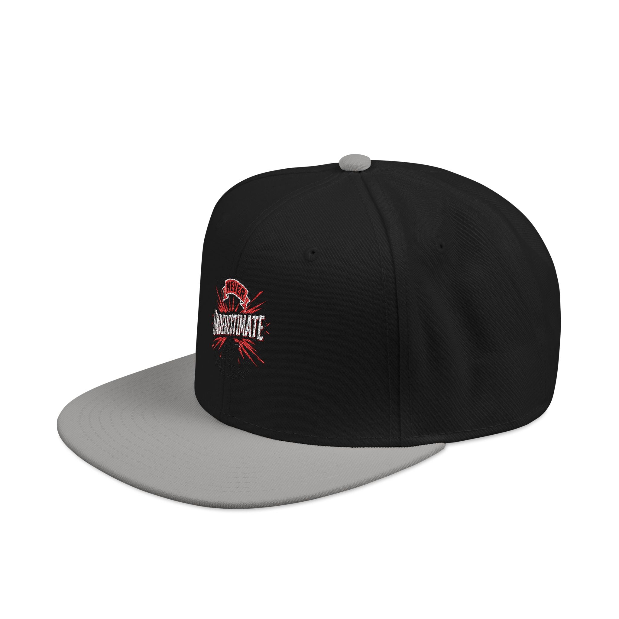 Embroidered Skull & Roses Snapback Hat
