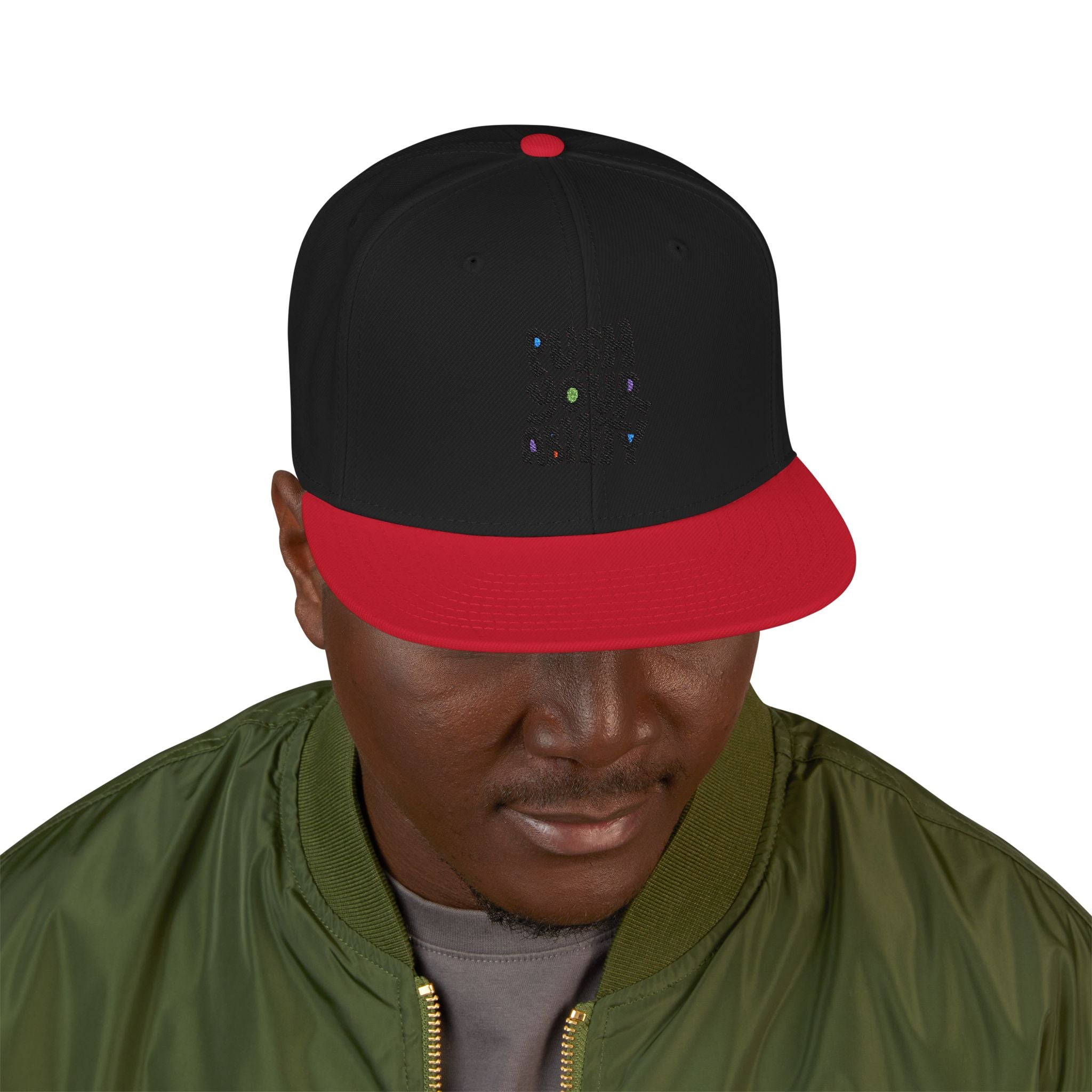 Embroidered ‘Boss Up’ Snapback Hat — Gray/Black Streetwear Cap