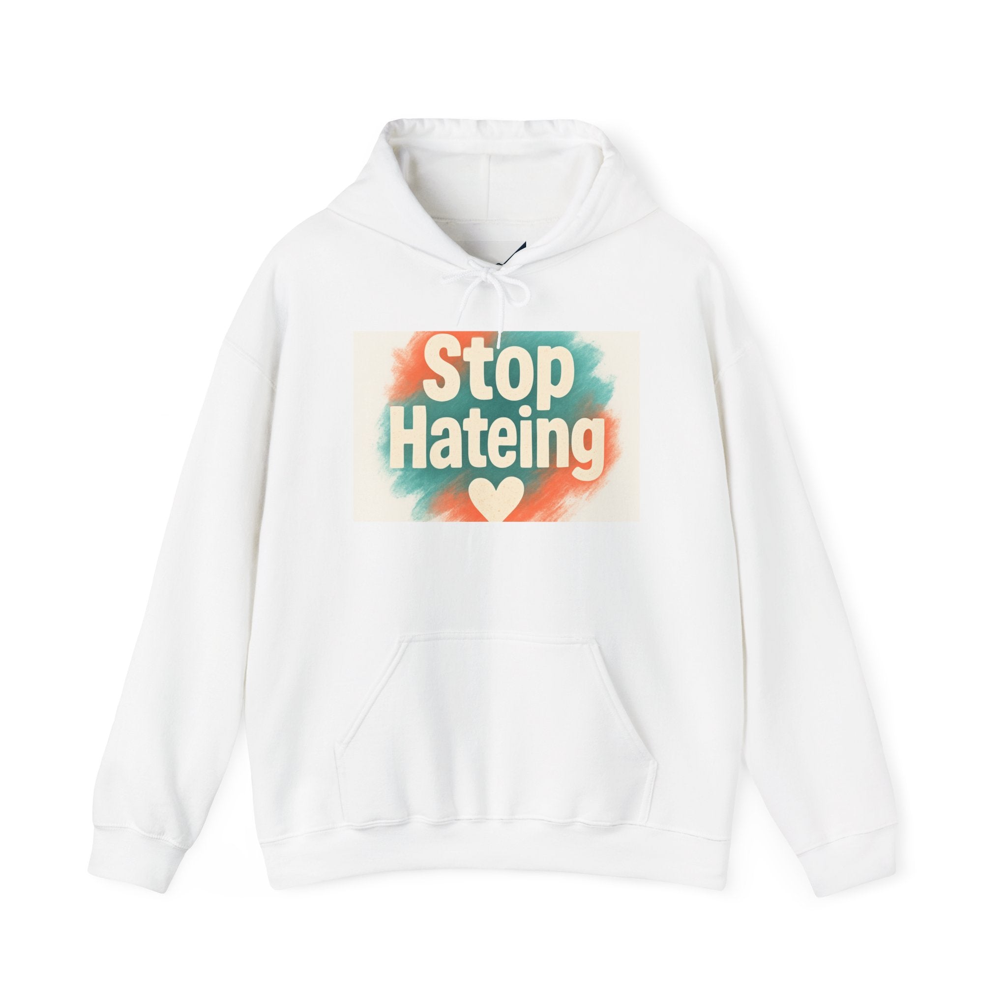 Colorful Message Hoodie: Stop Hate Tees, Unisex Sweatshirt, Gift for Friends, Anti-Hate Apparel, Cozy & Comfy Wear