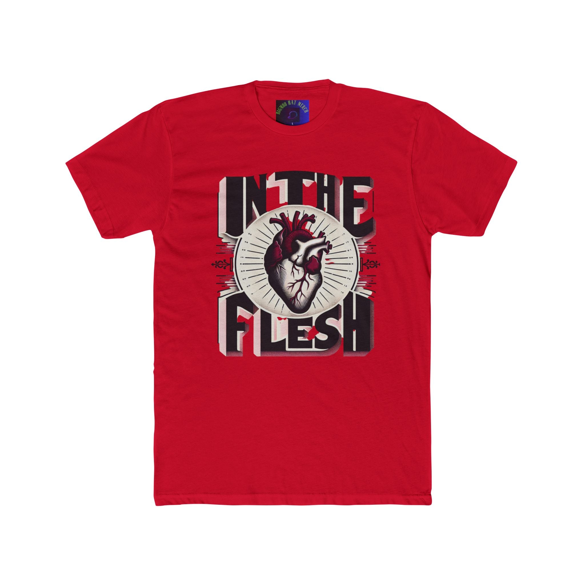 Graphic Heart Print Unisex Cotton Crew Tee - Casual Wear, Heart Theme, Gift for Him, Gift for Her, Music Lovers, Unique Style