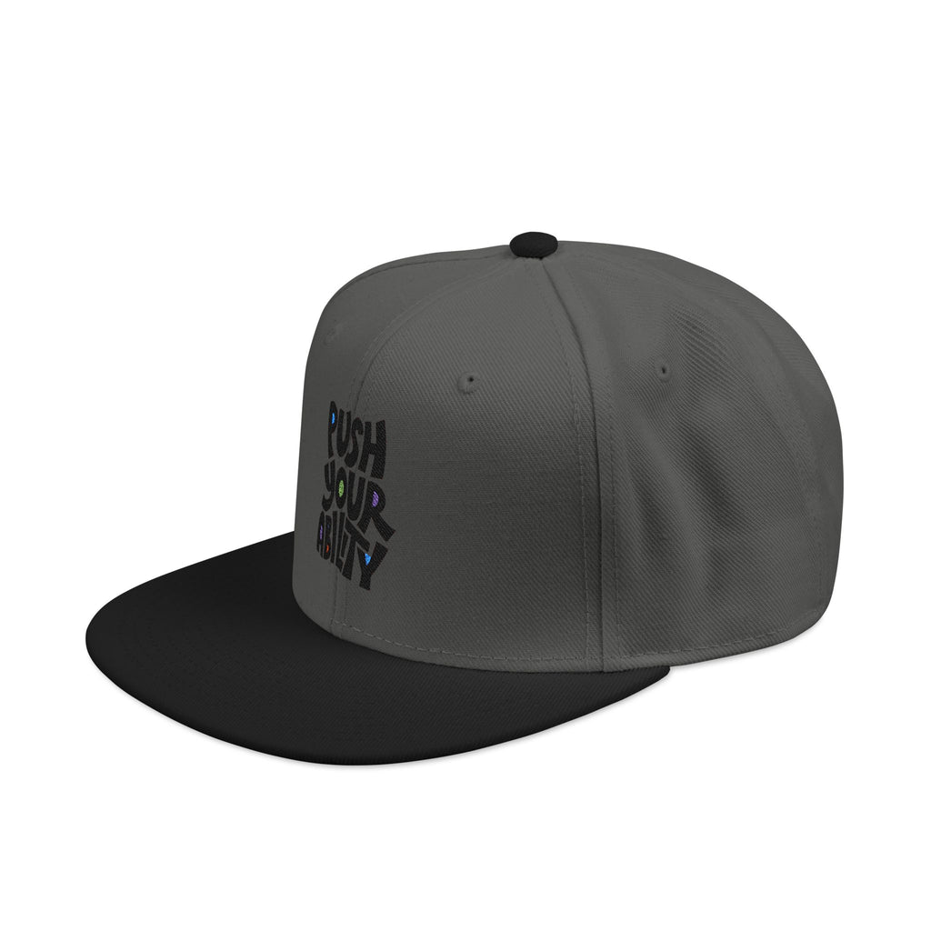 Embroidered ‘Boss Up’ Snapback Hat — Gray/Black Streetwear Cap