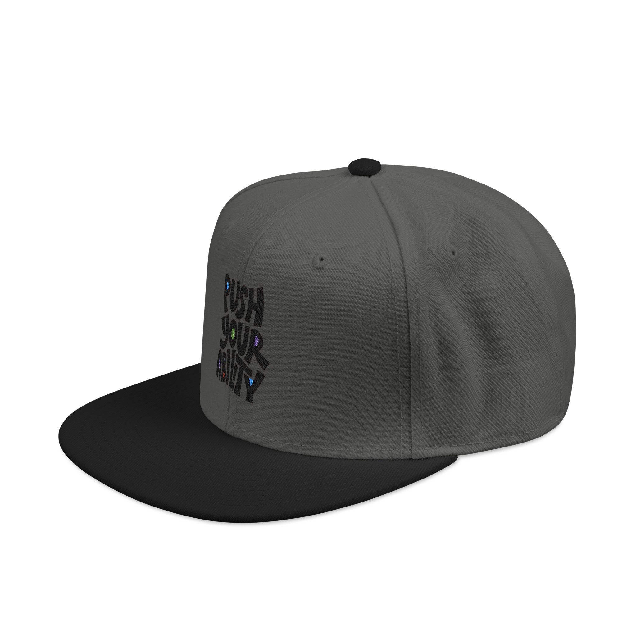 Embroidered ‘Boss Up’ Snapback Hat — Gray/Black Streetwear Cap