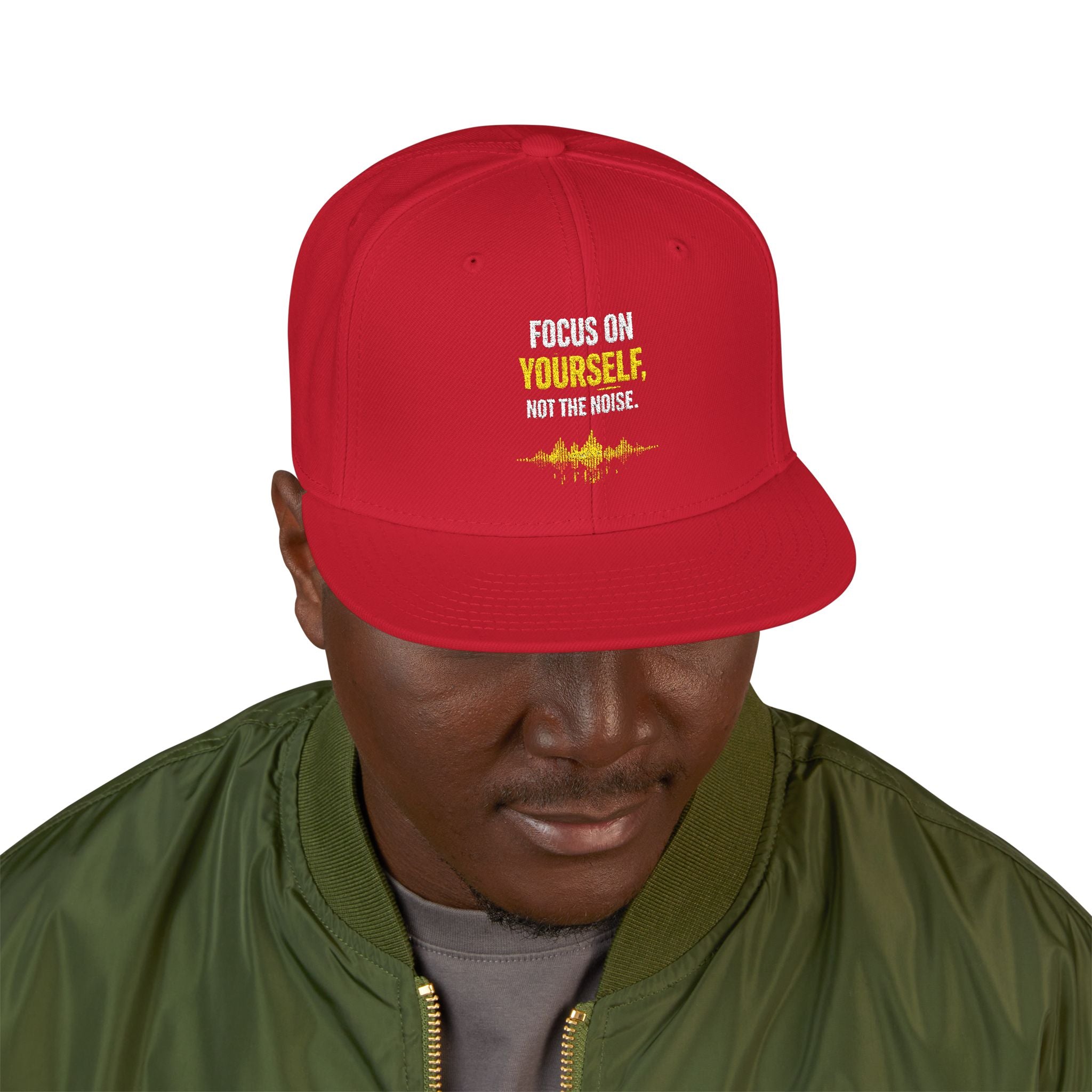 Embroidered Motivational Snapback Hat - 'Focus on Progress' Streetwear Cap